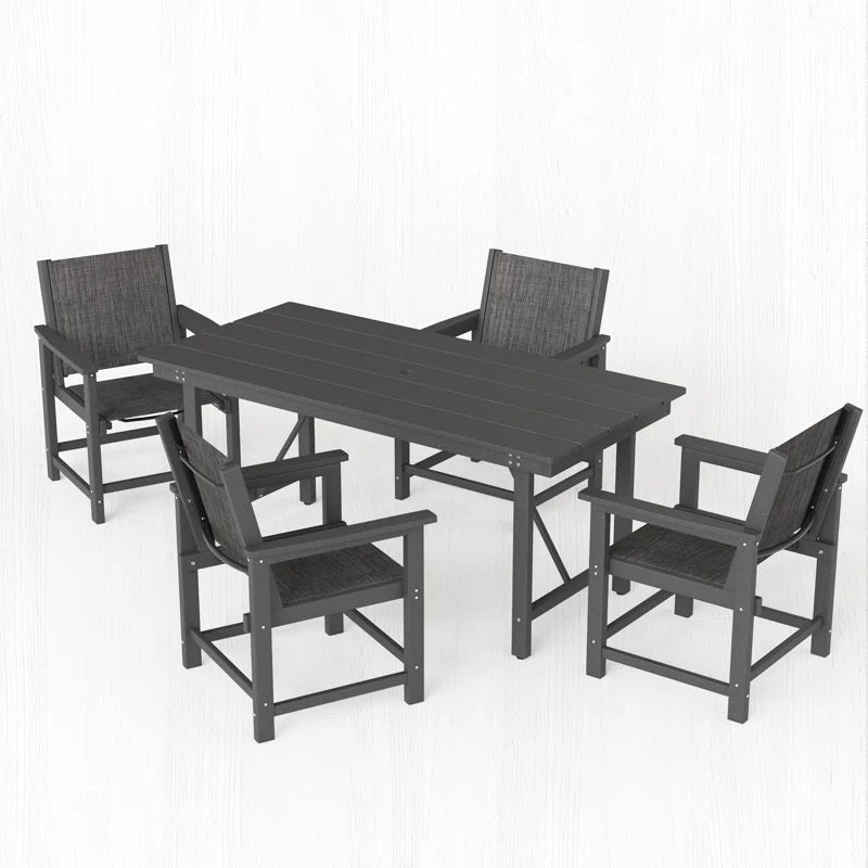 UDPATIO 4PCS HDPE Outdoor Chairs, Patio Dining Chair Set of 4 All Weather for Poolside Deck