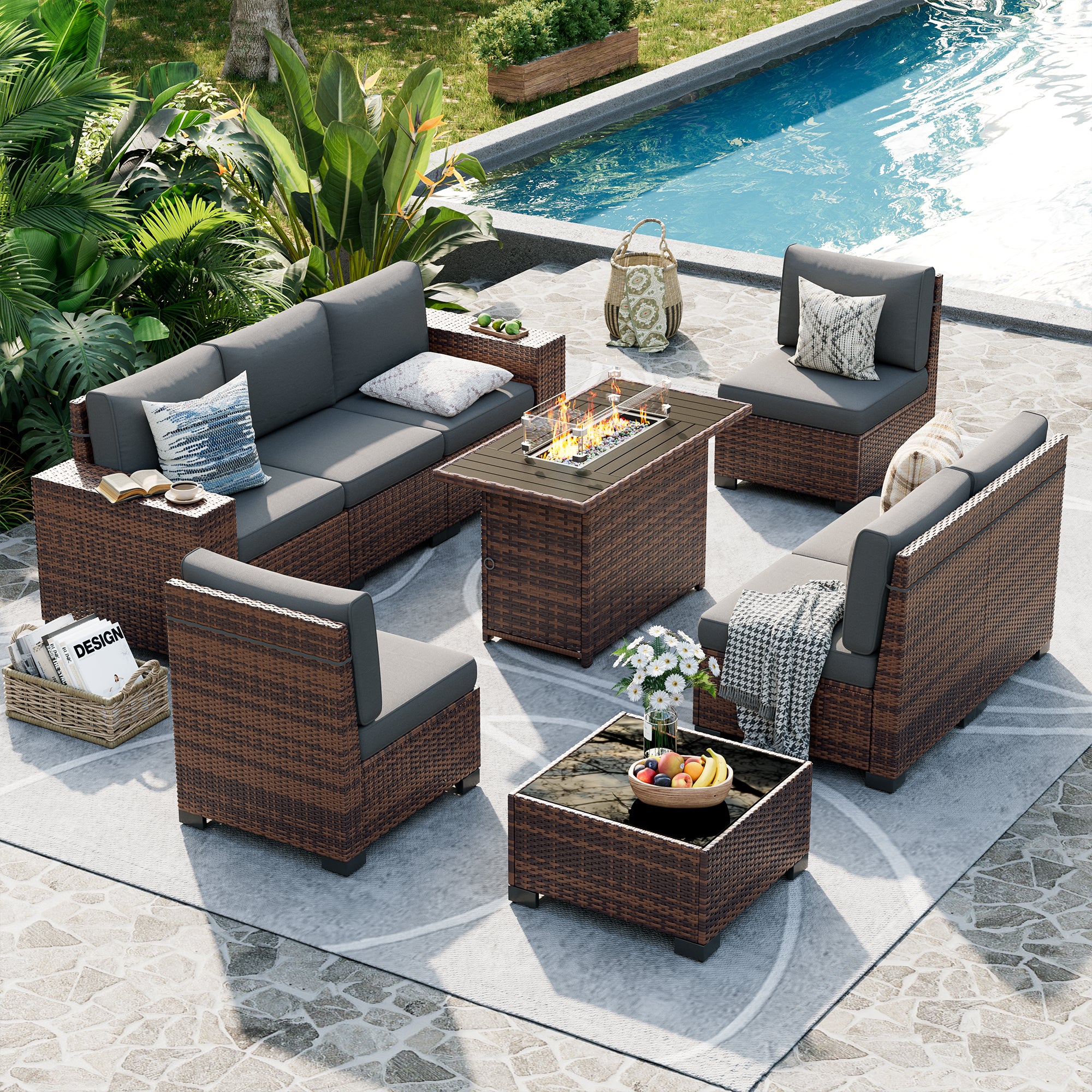UDPATIO Patio Furniture Set, Outdoor Sectional Sofa Set