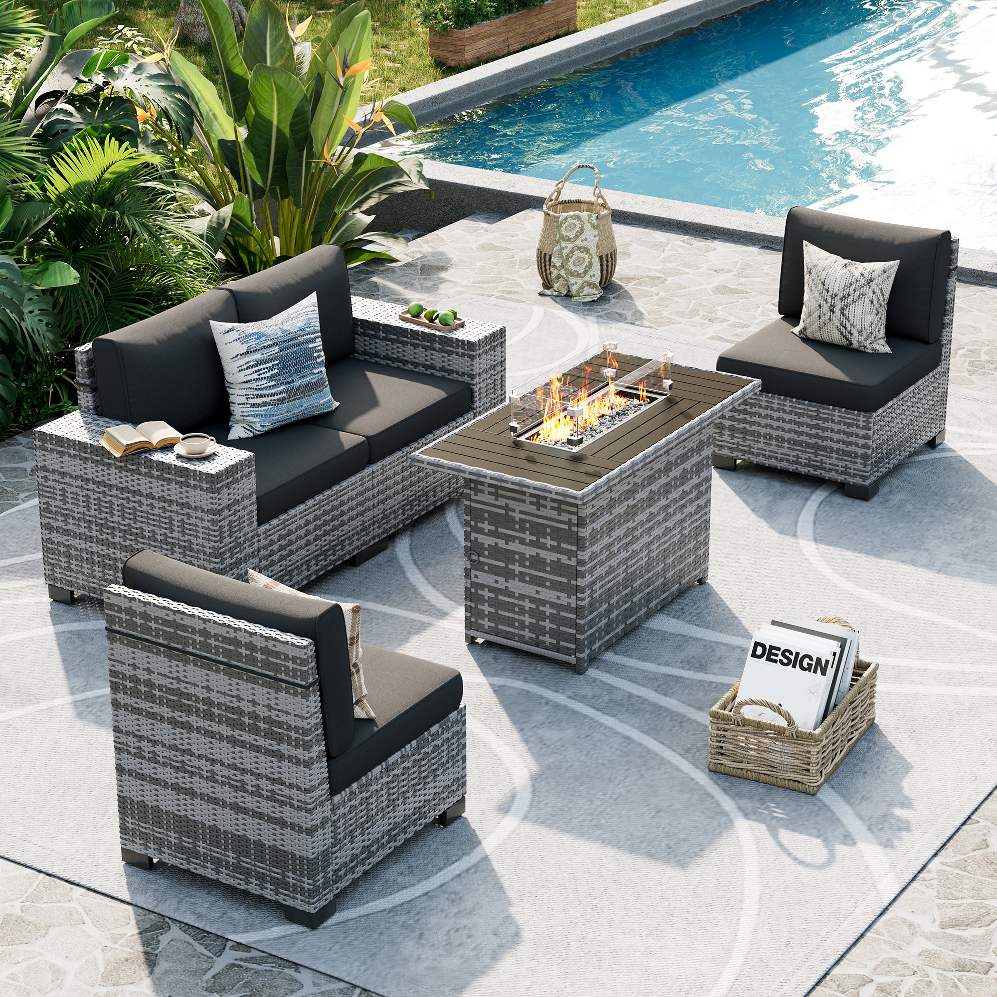 UDPATIO Patio Furniture Set, Outdoor Sectional Sofa Set