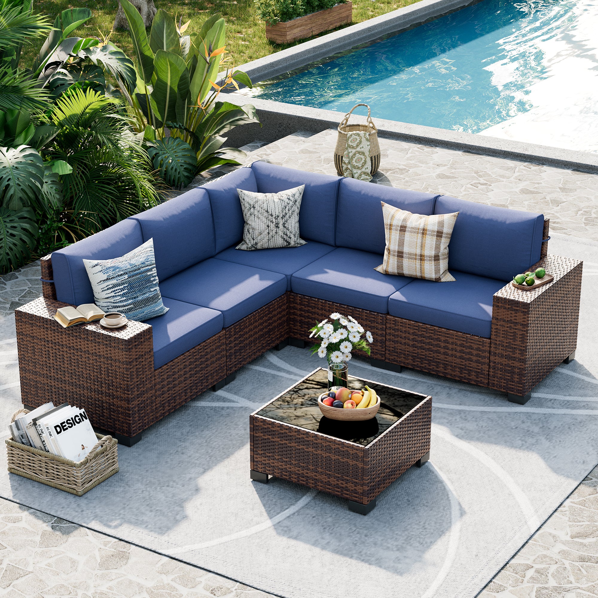 UDPATIO Patio Furniture Set, Outdoor Sectional Sofa Set