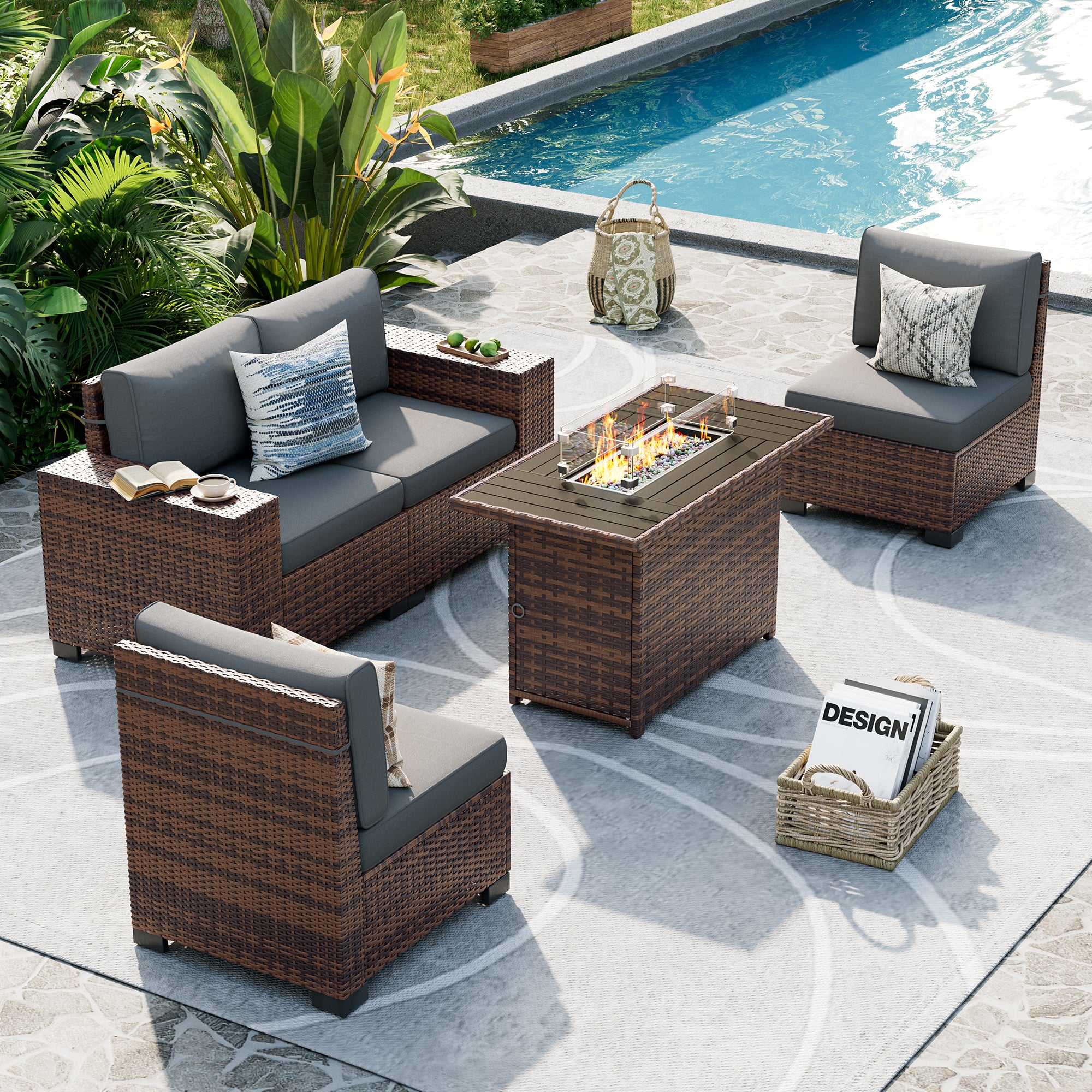 UDPATIO Patio Furniture Set, Outdoor Sectional Sofa Set