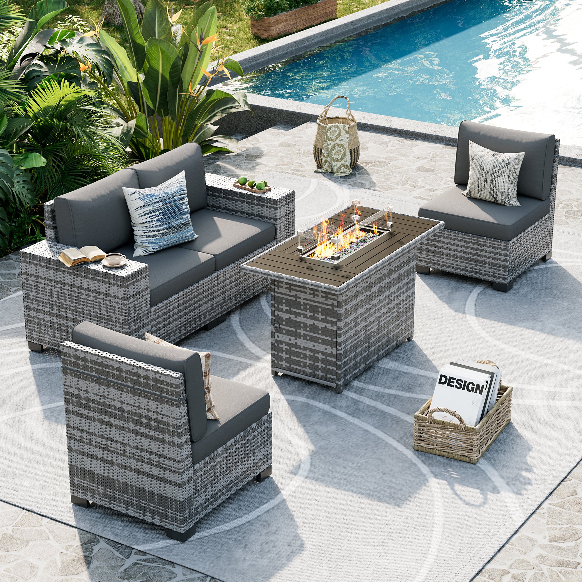 UDPATIO Patio Furniture Set, Outdoor Sectional Sofa Set