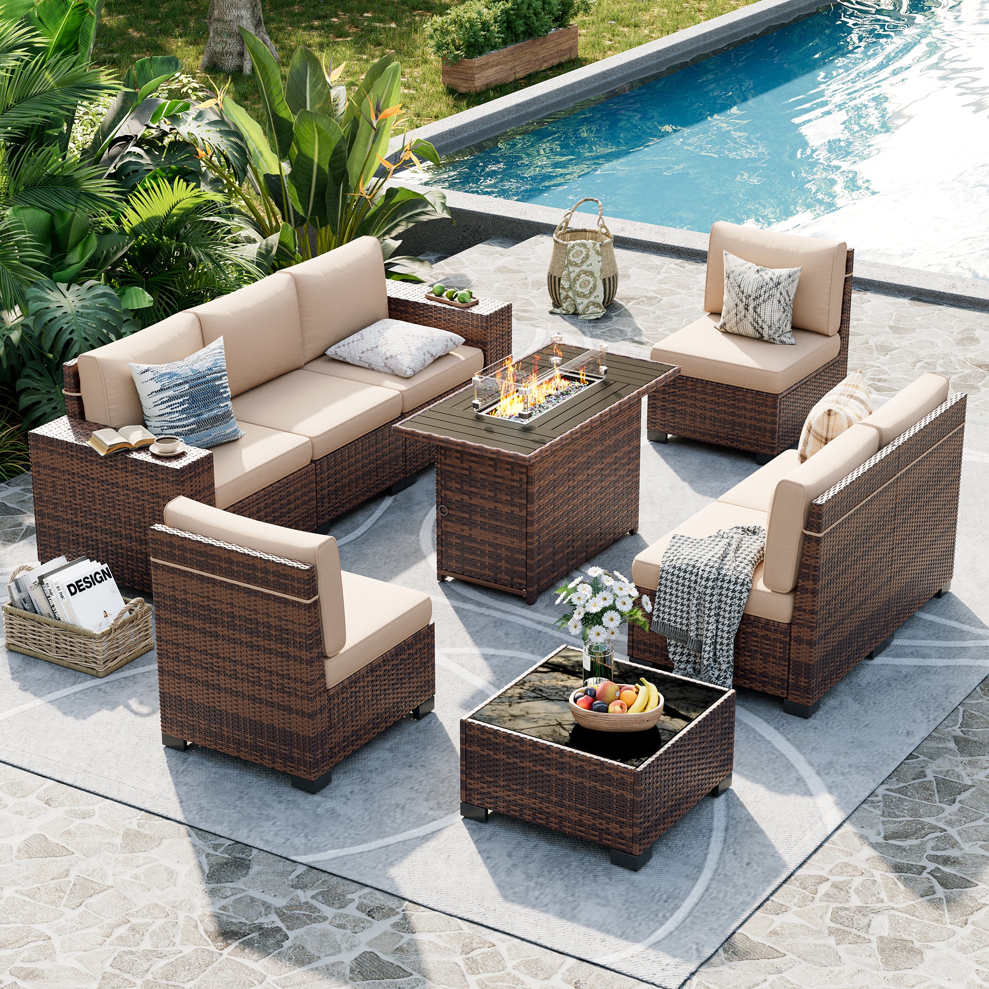 UDPATIO Patio Furniture Set, Outdoor Sectional Sofa Set