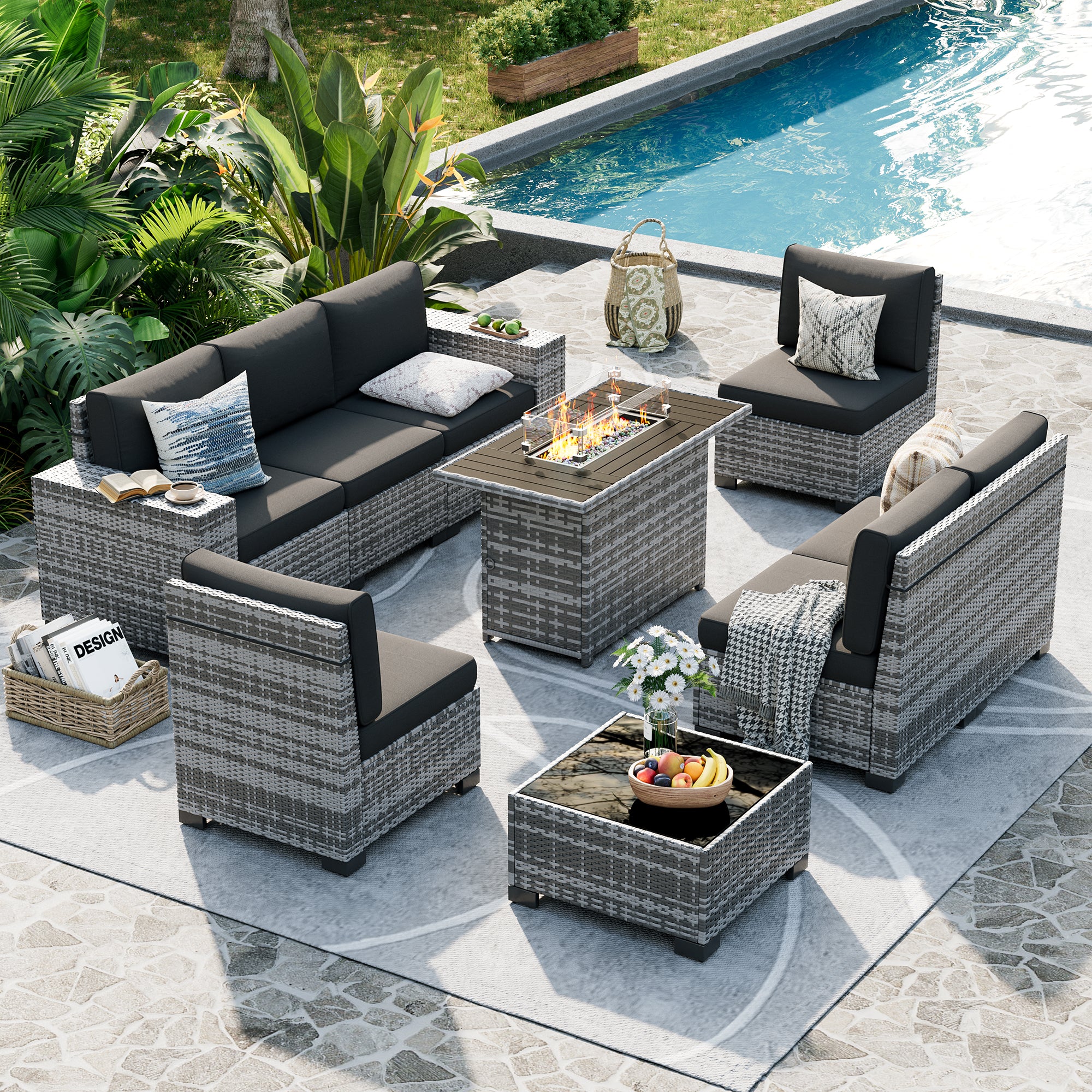UDPATIO Patio Furniture Set, Outdoor Sectional Sofa Set