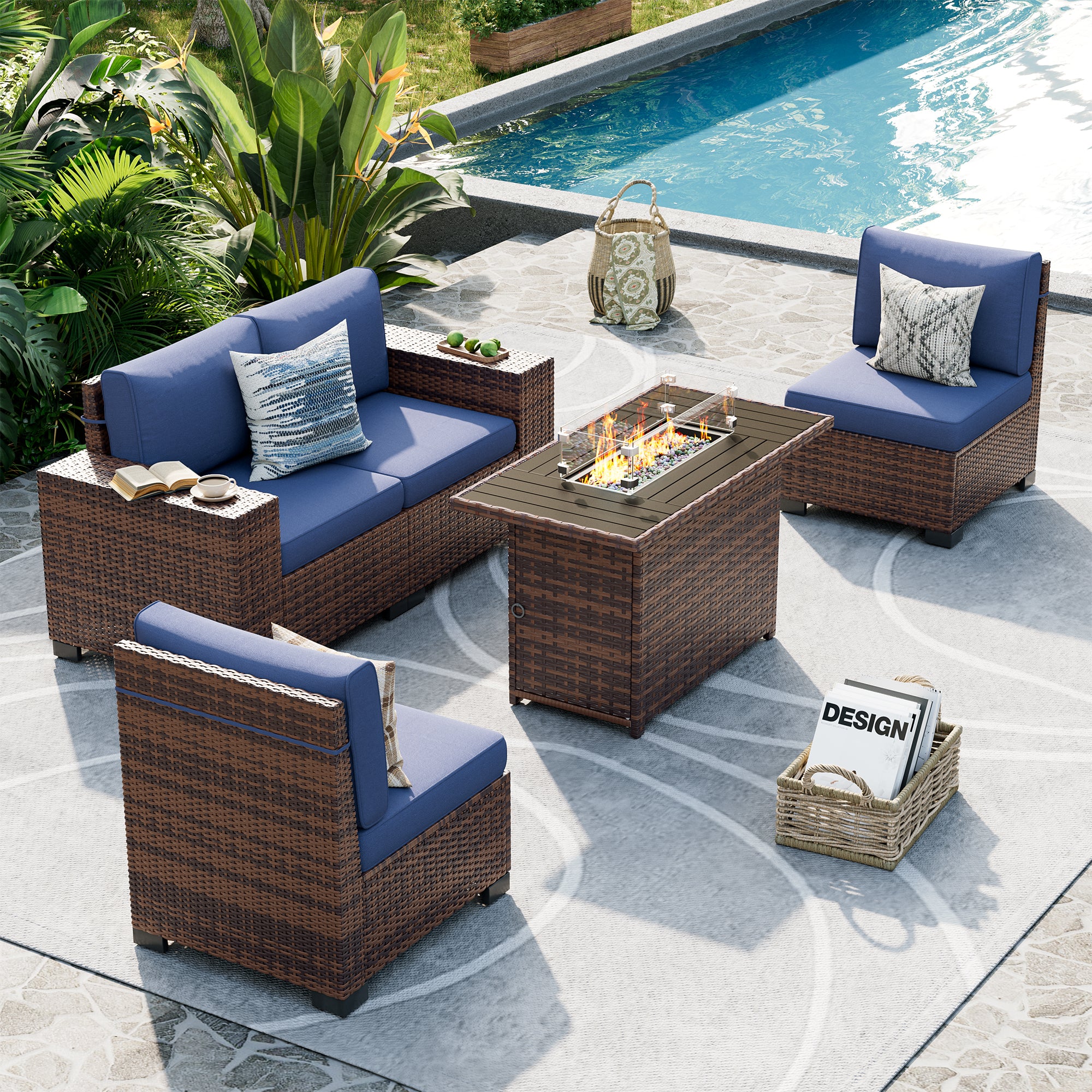 UDPATIO Patio Furniture Set, Outdoor Sectional Sofa Set