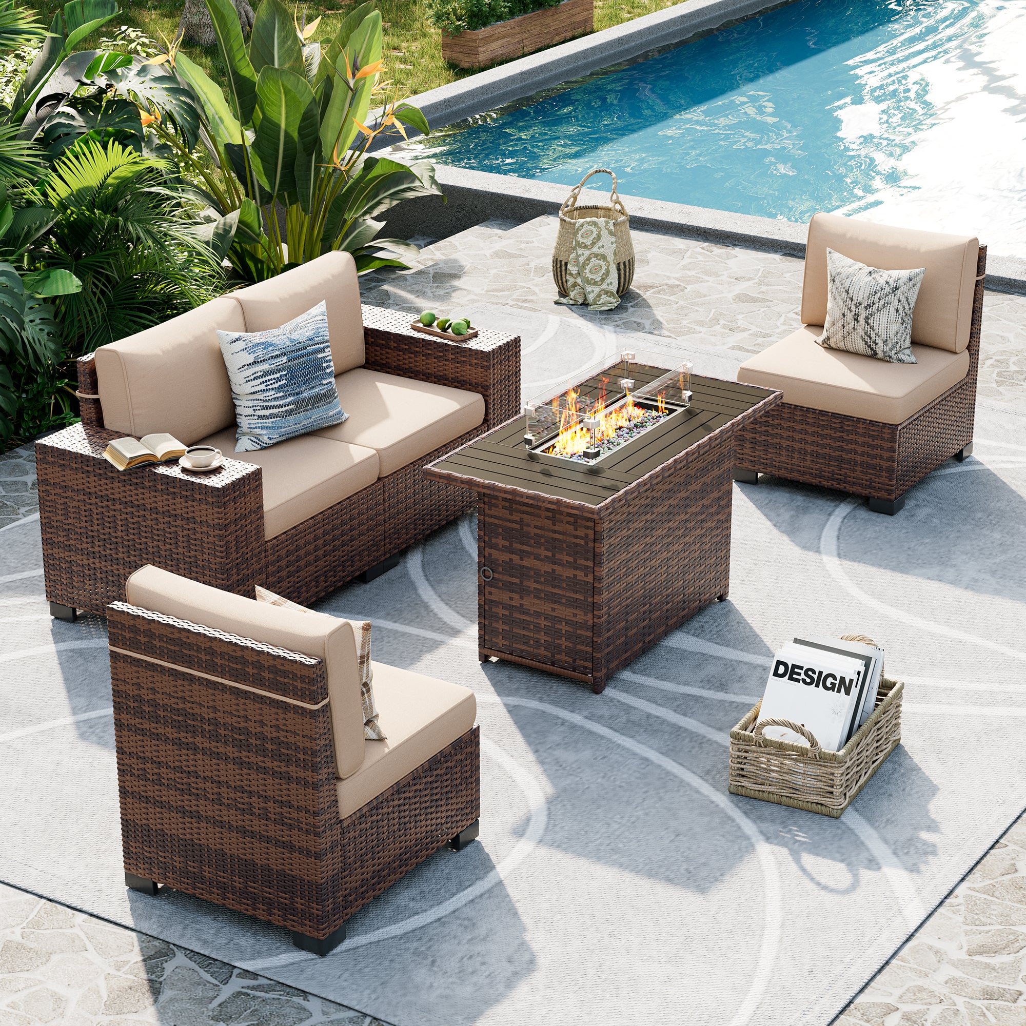 UDPATIO Patio Furniture Set, Outdoor Sectional Sofa Set