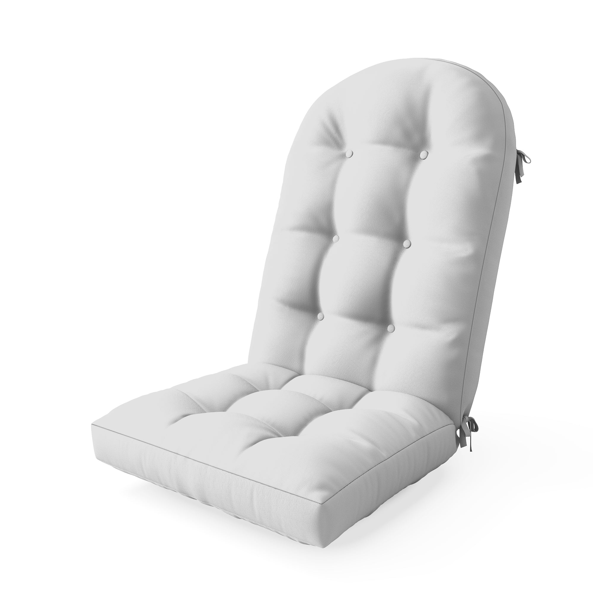 Adirondack Chair Cushion Set of 2 with Ties - Sunproof Waterproof Outdoor High Back Seat Pads for Rocking Chairs, Patio, Deck, Porch, Lawn (Upper & Lower Back Support)