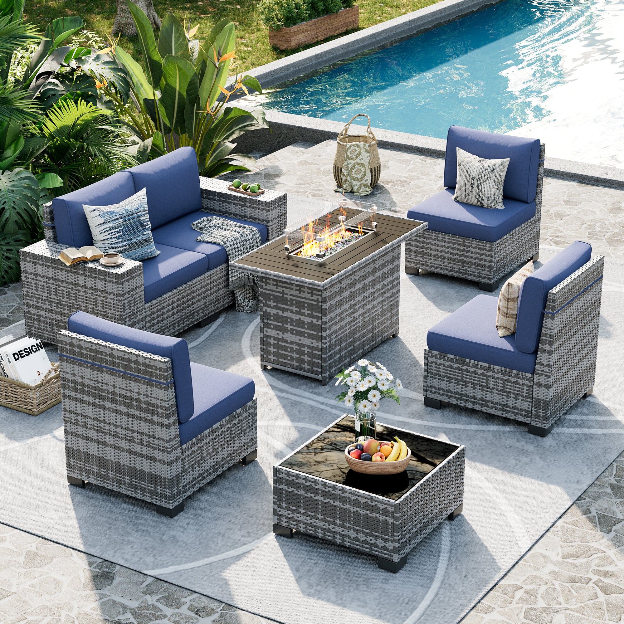 UDPATIO Patio Furniture Set, Outdoor Sectional Sofa Set