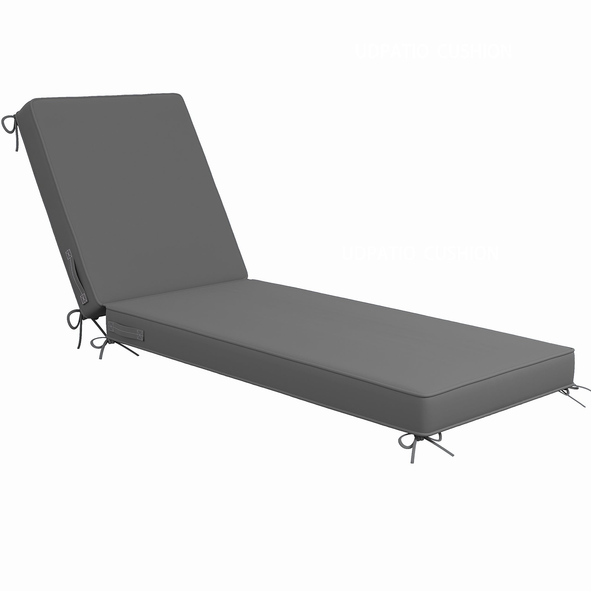 UDPATIO 2PCS Chaise Lounge Cushions, Oversized Thick 4-Inch Foam Pad, Fade-Proof Cover Chair Replacement for Patio, Poolside, Lawn, Deck & Outdoor Furniture - Removable Accessories (72"x21"x4")