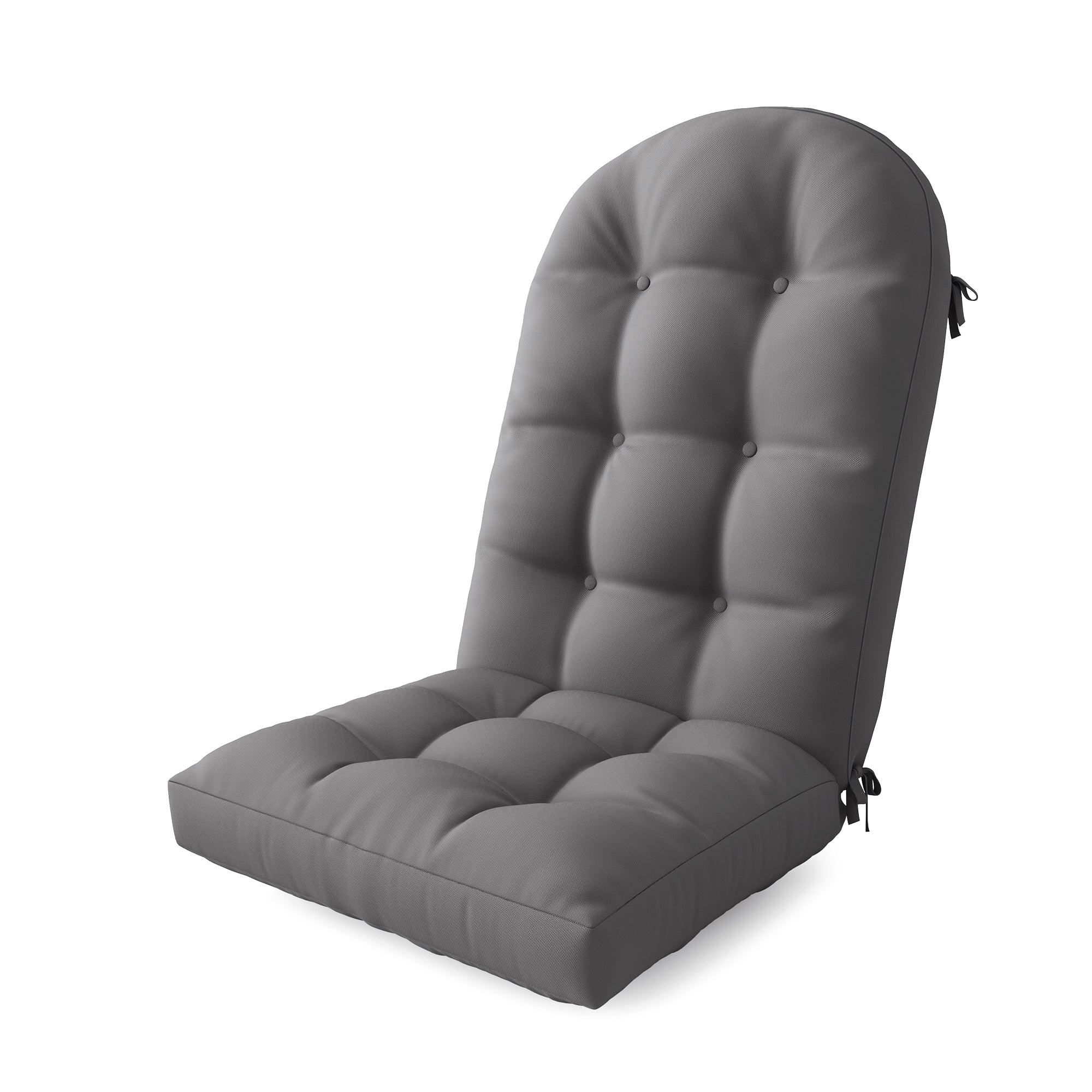 Adirondack Chair Cushion Set of 2 with Ties - Sunproof Waterproof Outdoor High Back Seat Pads for Rocking Chairs, Patio, Deck, Porch, Lawn (Upper & Lower Back Support)