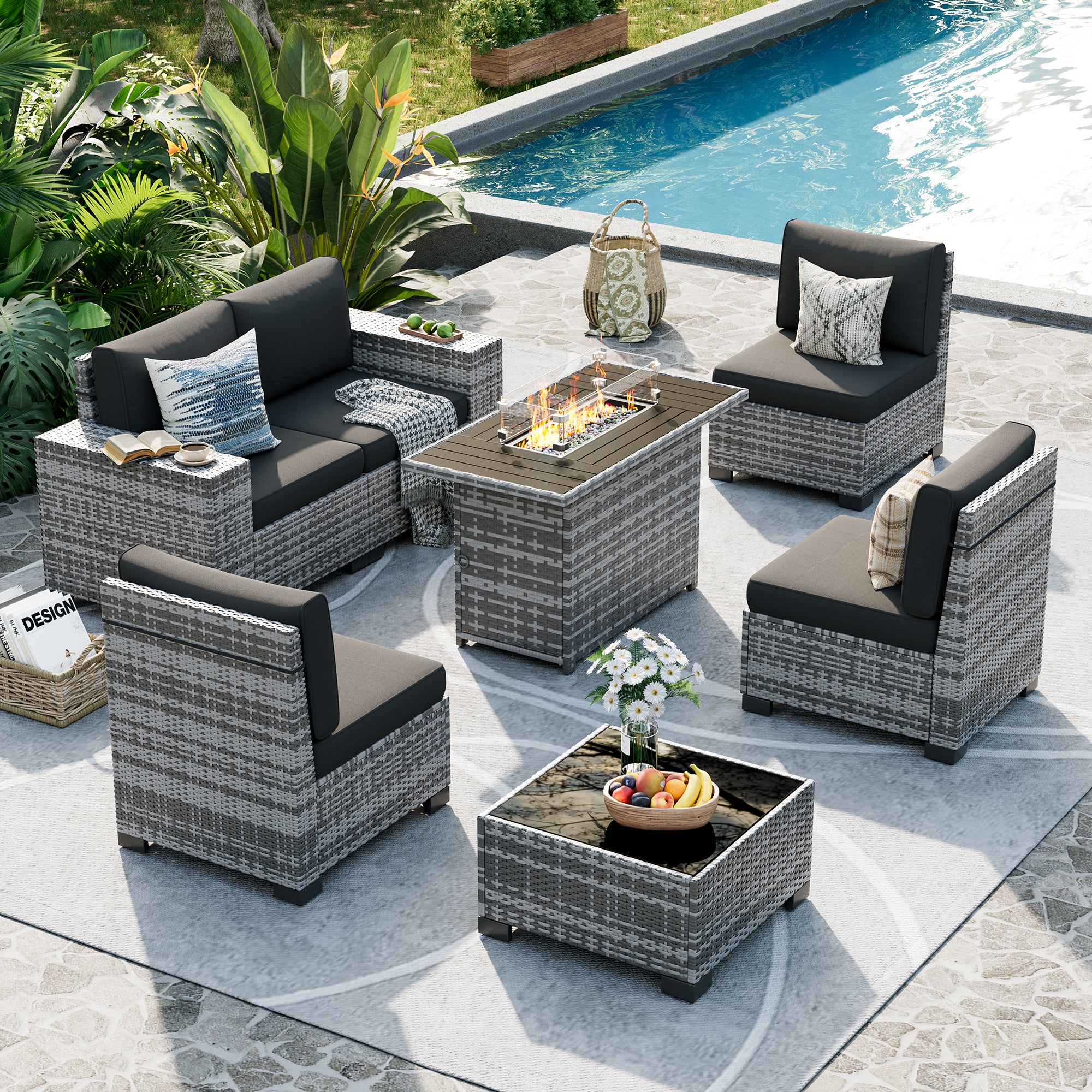 UDPATIO Patio Furniture Set, Outdoor Sectional Sofa Set