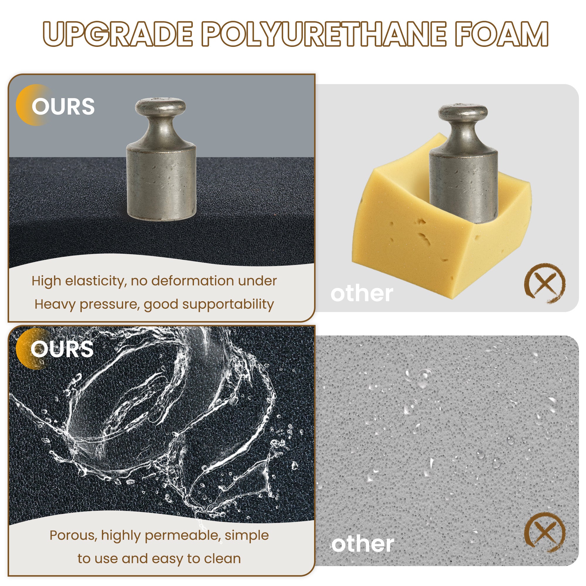 UDPATIO Rocking Chair Outdoor Set 2 with Coffee Table, 3 Piece Metal Rocking Bistro Set with 6.5" Water-Resistant Cushions, Oversized, 350lbs Heavy-Duty, for Porch, Patio, Balcony