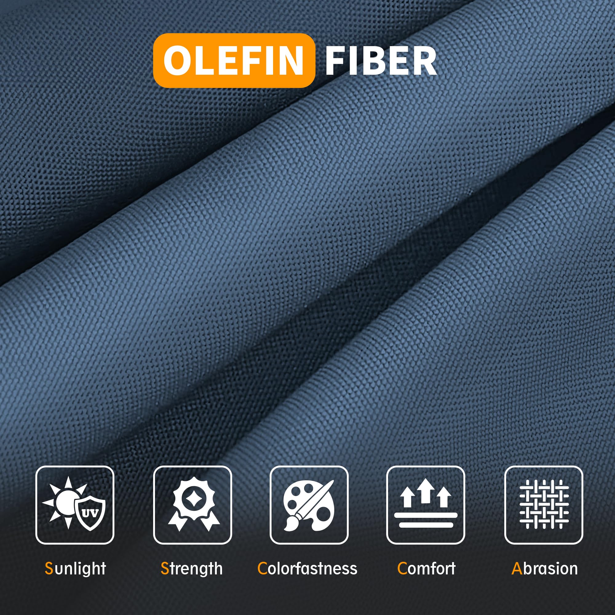 UDPATIO Aluminum Patio Furniture Set with Fire Pit Table, 9 Seats Mordern Outdoor Furniture Set with Water-Proof Cover Included, Dark Grey Frame/Dark Navy Cushions