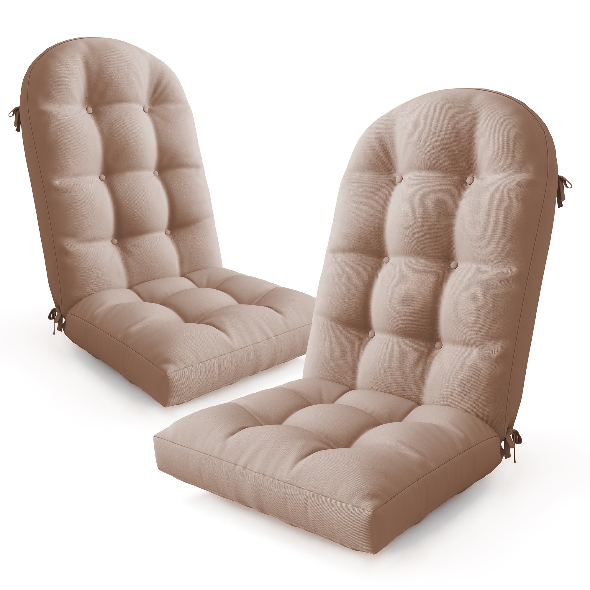 Adirondack Chair Cushion with Ties - Sunproof Waterproof Outdoor High Back Seat Pads for Rocking Chairs, Patio, Deck, Porch, Lawn (Upper & Lower Back Support)