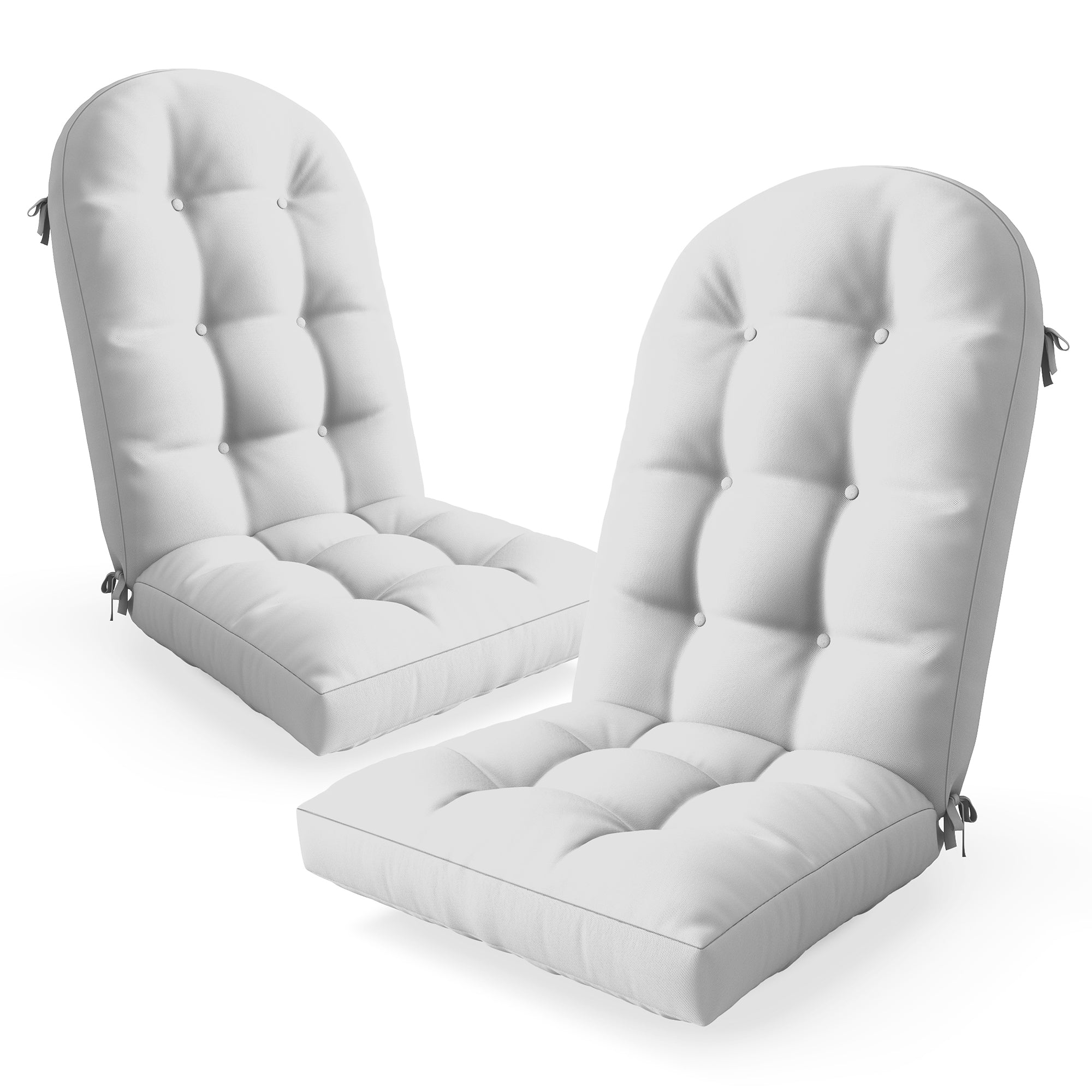 Adirondack Chair Cushion with Ties - Sunproof Waterproof Outdoor High Back Seat Pads for Rocking Chairs, Patio, Deck, Porch, Lawn (Upper & Lower Back Support)