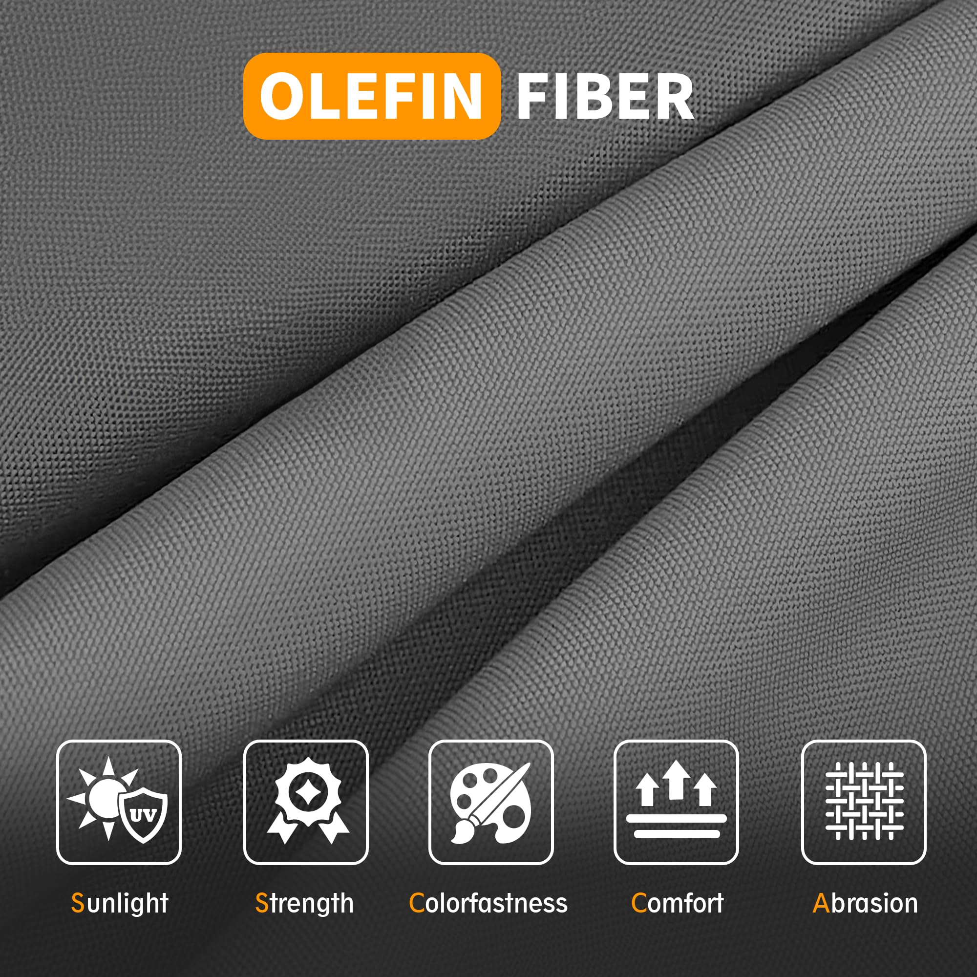 UDPATIO Aluminum Patio Furniture Set with Fire Pit Table, 9 Seats Mordern Outdoor Furniture Set with Water-Proof Cover Included, Dark Grey Frame/Dark Navy Cushions