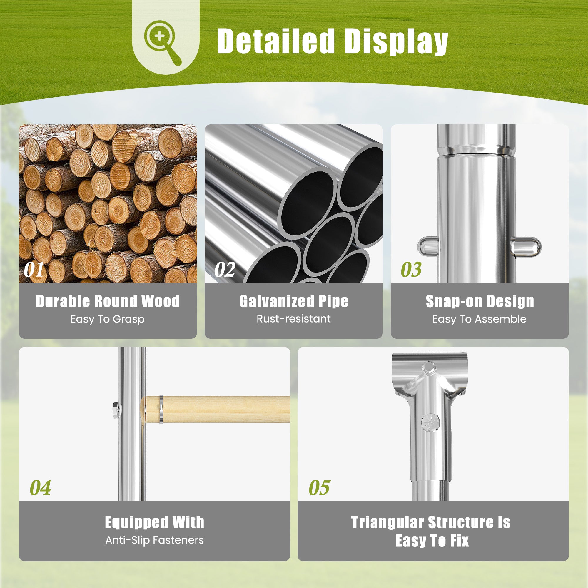 Chicken Roosting Perch - Heavy Duty 4-Tier Metal & Wood Chicken Roost Bars, Large Cock Coop Accessory - Easy Install (55"L x 40"W) for Backyard Poultry, Hens & Farm Pens