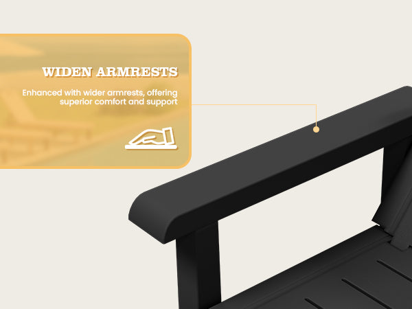 UDPATIO Oversized Pool Lounge Chairs Set of 2, Waterproof Resin Pool Chaise Lounges with Armrests and Cup Holder Tray, 5 Level Adjustable Backrest, for Poolsode, Lawn, Beach, Backyard