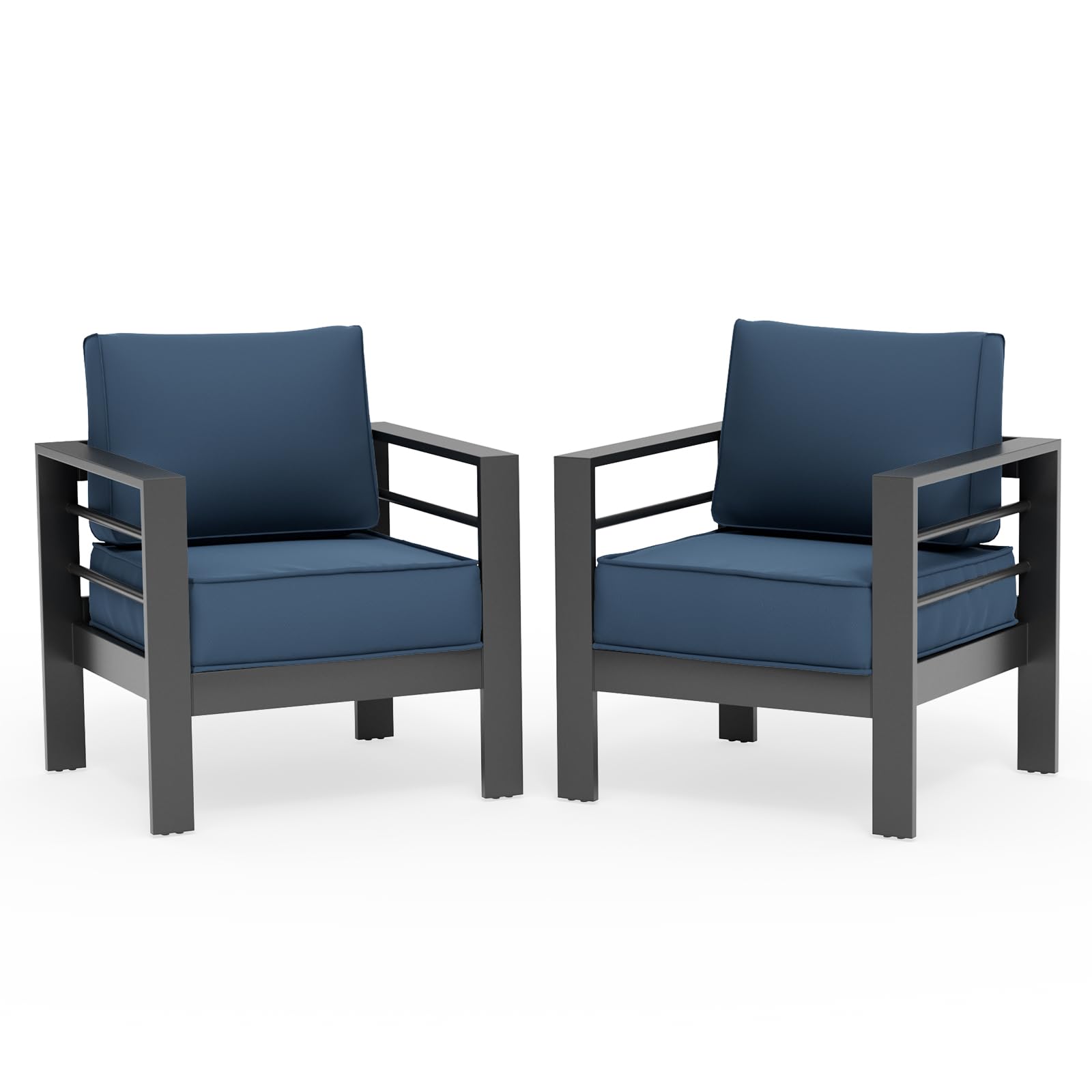 UDPATIO Aluminum Patio Furniture Set with Fire Pit Table, 7Seats Aluminum Outdoor Furniture Set with Water-Proof Cover Included,Cushions