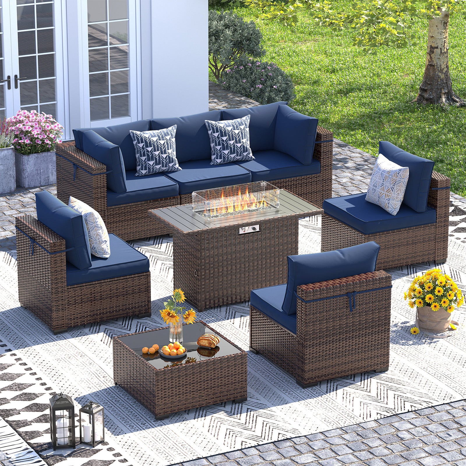 UDPATIO Patio Furniture Set, Outdoor Sectional Sofa Set