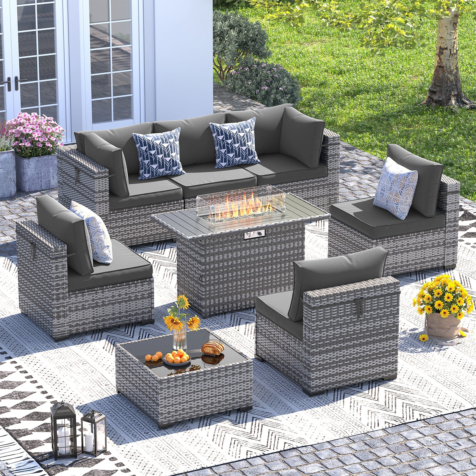 UDPATIO Patio Furniture Set, Outdoor Sectional Sofa Set