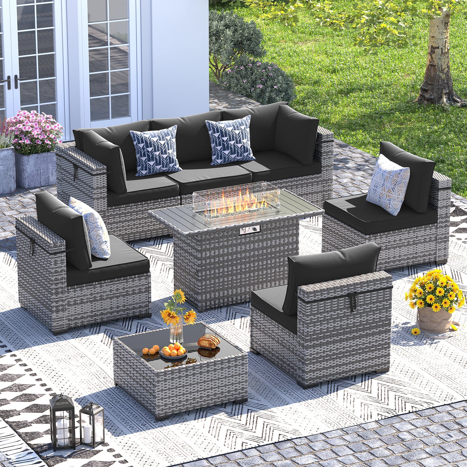 UDPATIO Patio Furniture Set, Outdoor Sectional Sofa Set