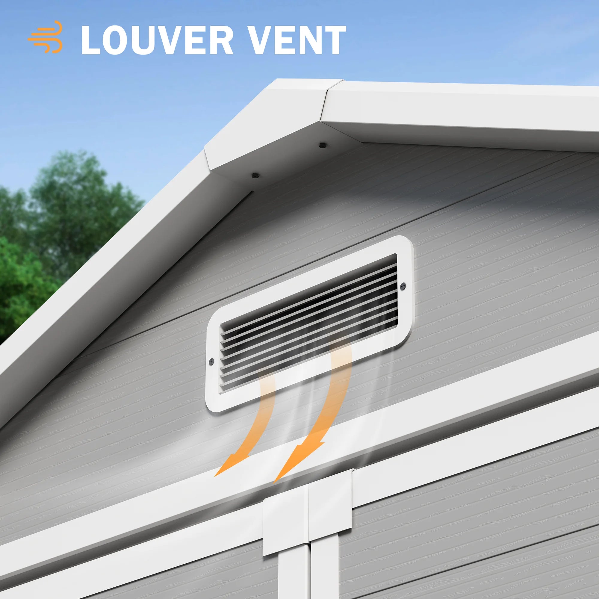 UDPATIO Outdoor Resin Storage Shed 6x4.5 ft, Plastic Garden Shed with Lockable Door for Backyard, Patio, Lawn, Grey White