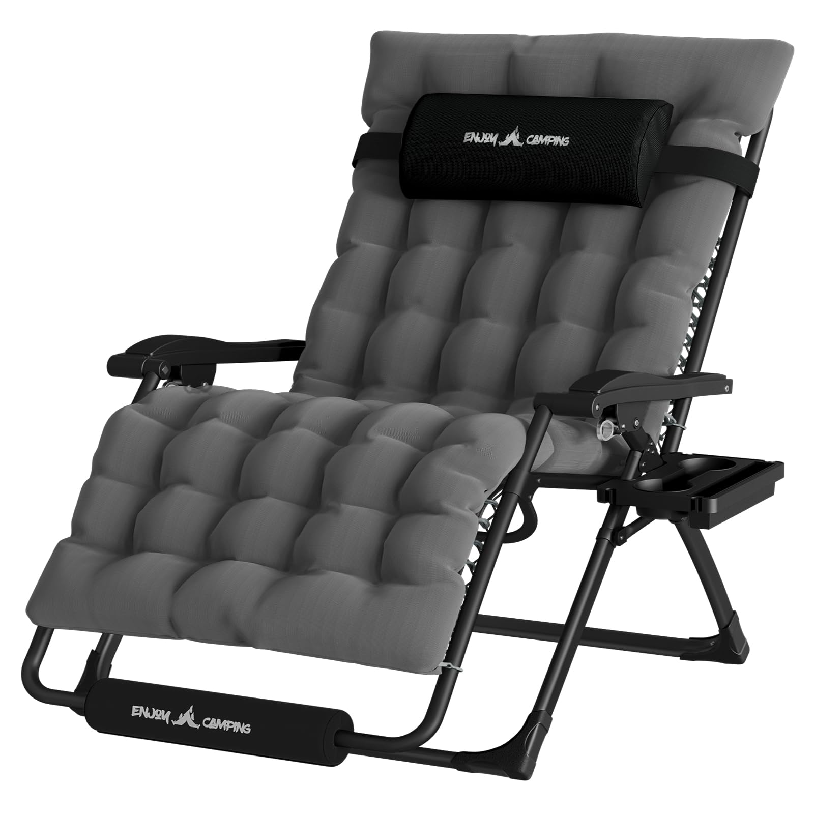 UDPATIO Oversized Zero Gravity Chair 33In XXL Patio Reclining Chair with Cushion, Outdoor Folding Recliner with Pillows|Cup Holder|Foot Rest|Padded Headrest, Support 500LB