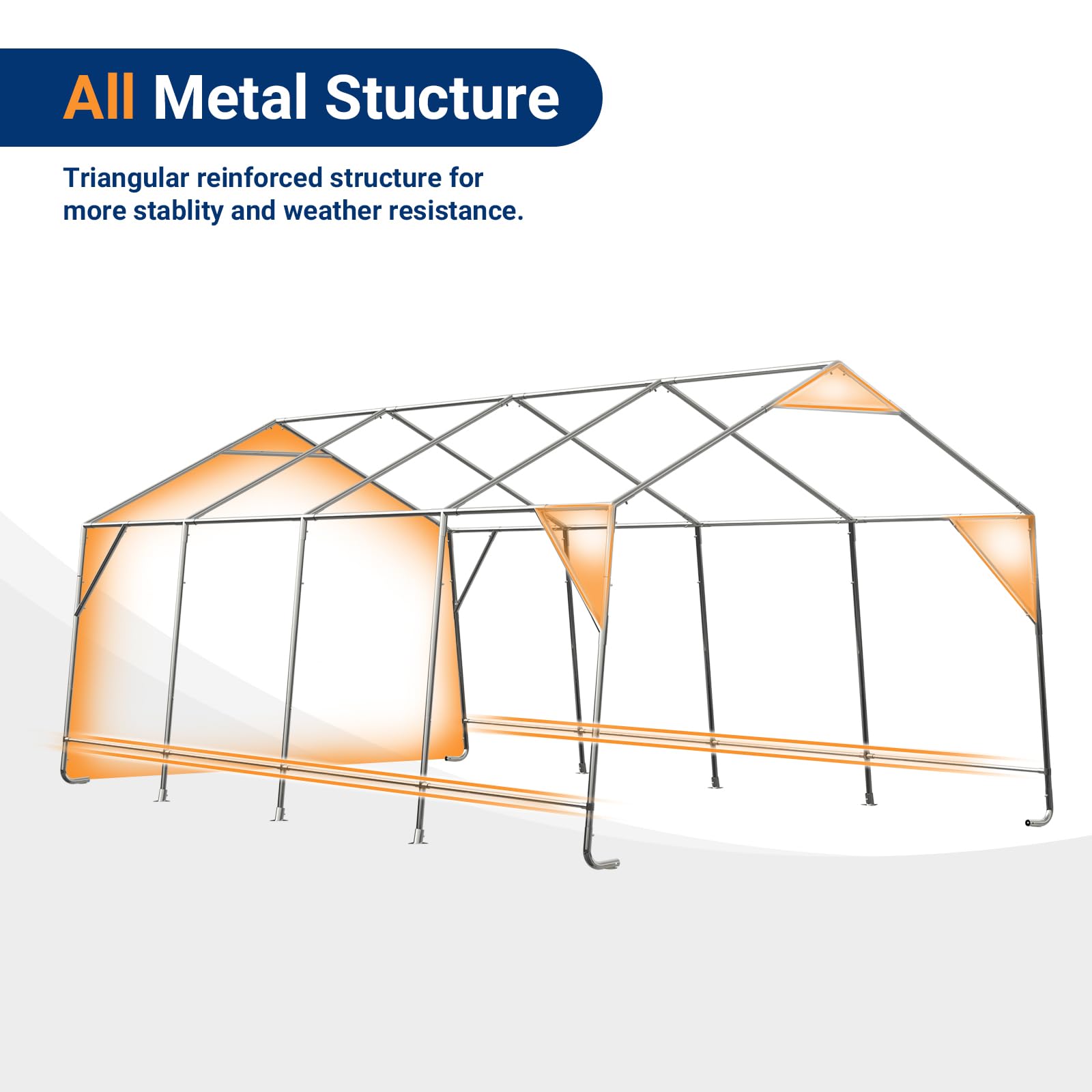 UDPATIO Carport Canopy 12x20 Heavy Duty, Peak Roof Portable Garage Waterproof Anti-Snow UV-Resistant Car Port with Roll-up Doors Galvanized Steel Tube Frame Storage for Vehicle Truck Boat, Black