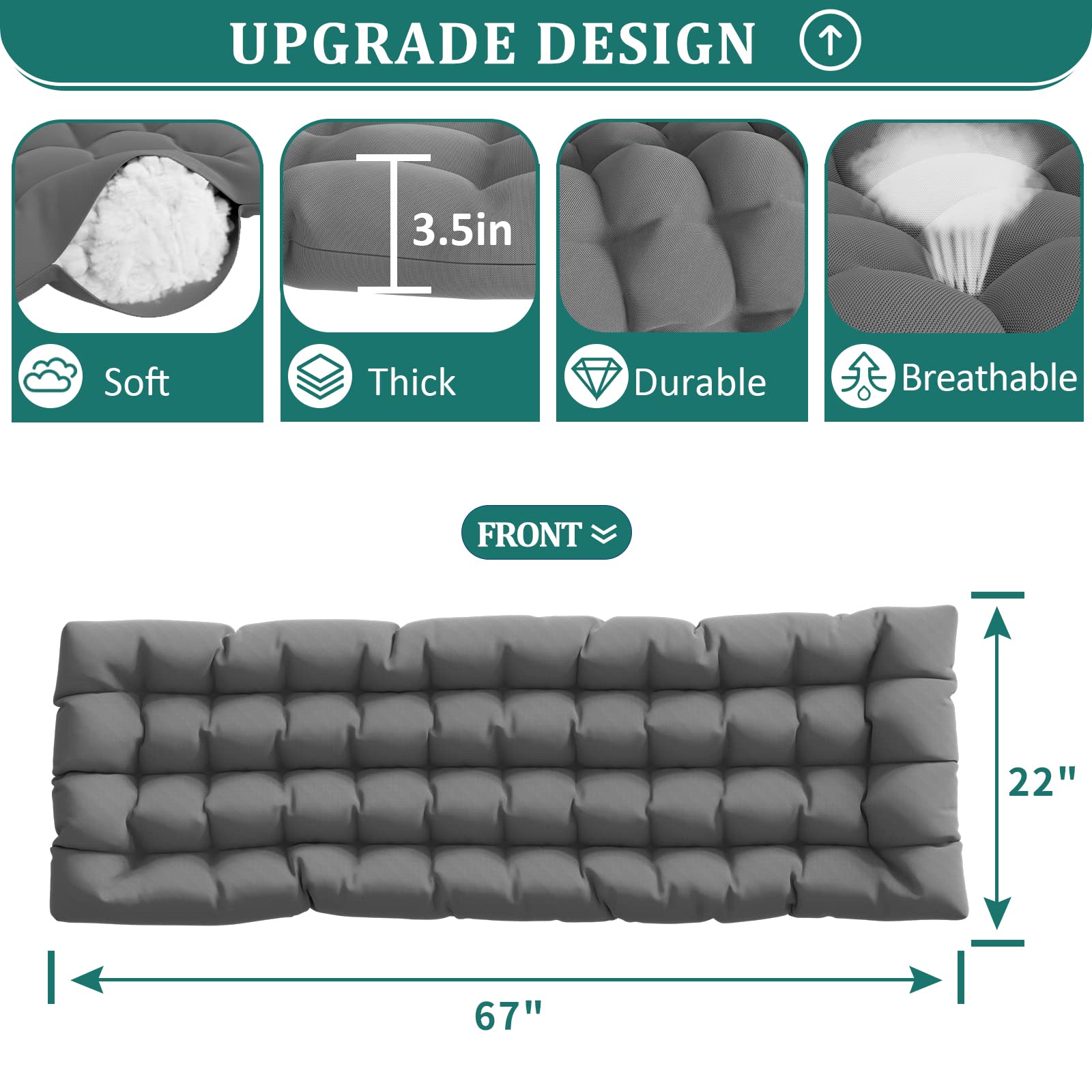 UDPATIO Oversized Zero Gravity Chair 29In XL Patio Reclining Chair with Cushion, Outdoor Folding Recliner with Pillows|Cup Holder|Foot Rest|Padded Headrest, Support 500LB