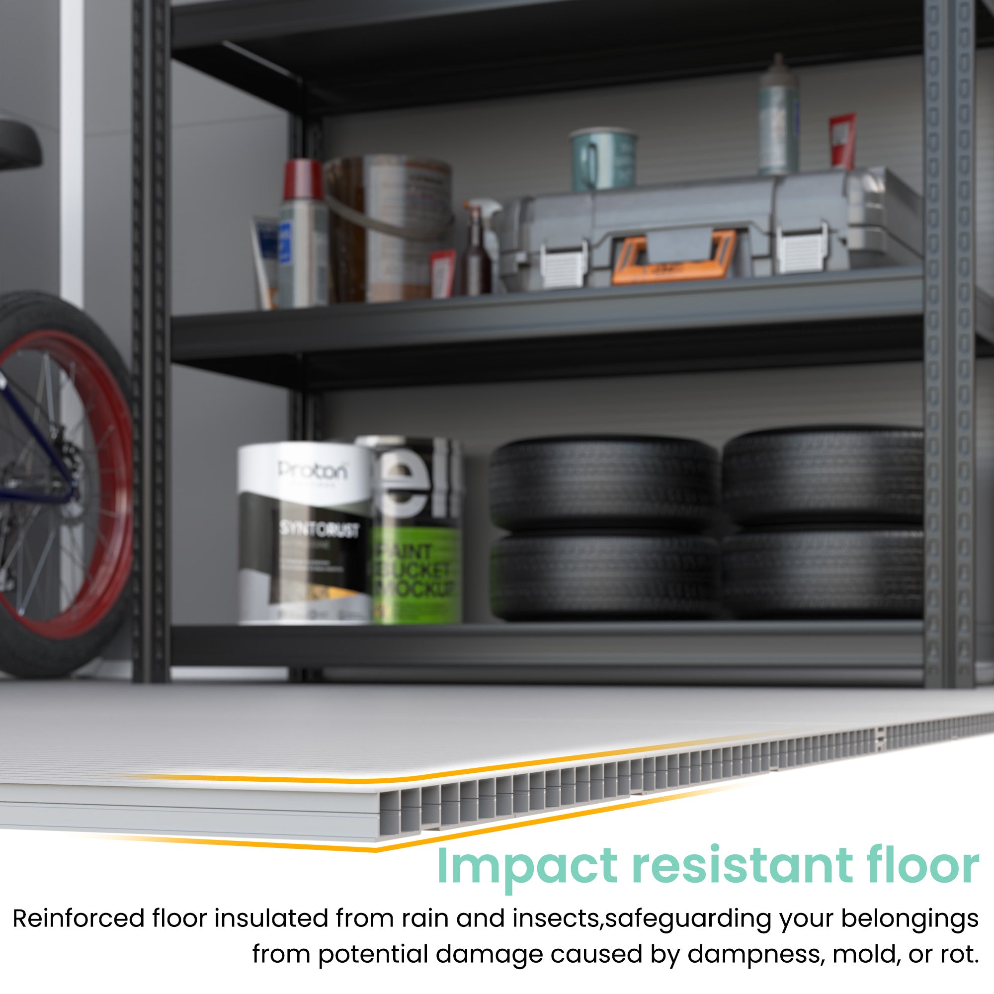 UDPATIO Outdoor Storage Shed 7.5x10.7 FT, Garden Plastic Shed Outside Sheds & Outdoor Resin Shed with Lockable Door for Backyard, Patio, Lawn, Grey & White