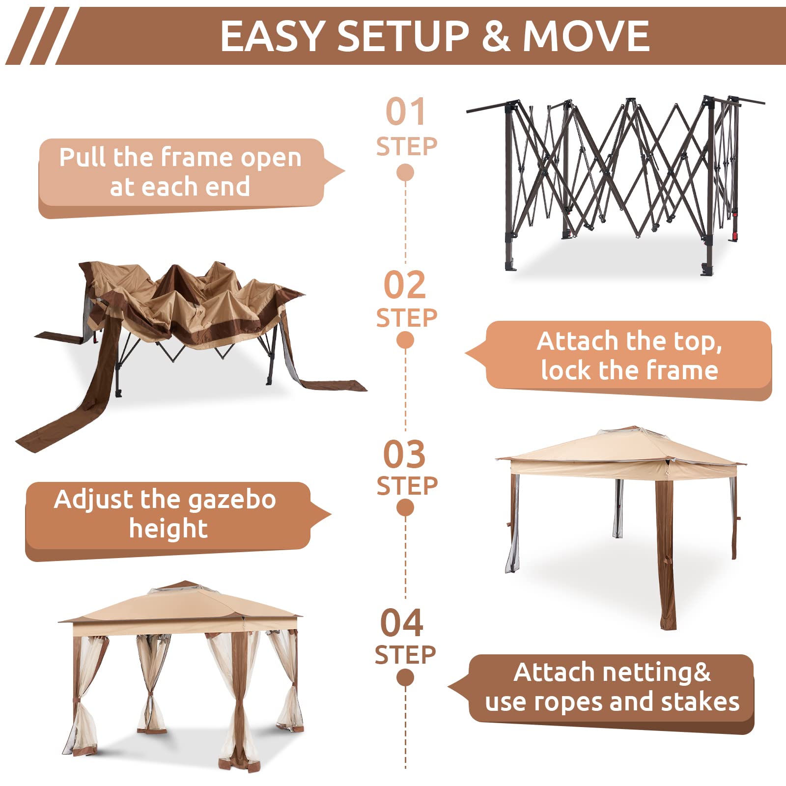 Gazebo for Patio, Pop up Gazebo Canopy Tent