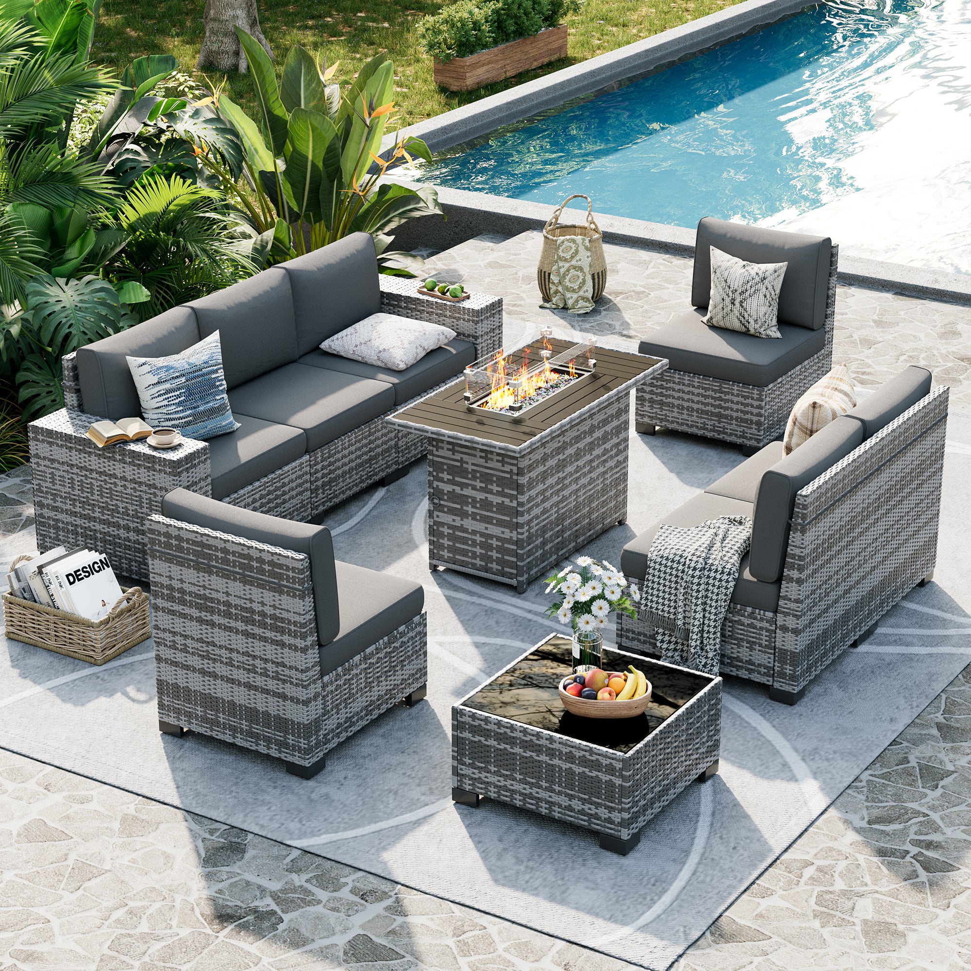 UDPATIO Patio Furniture Set, Outdoor Sectional Sofa Set