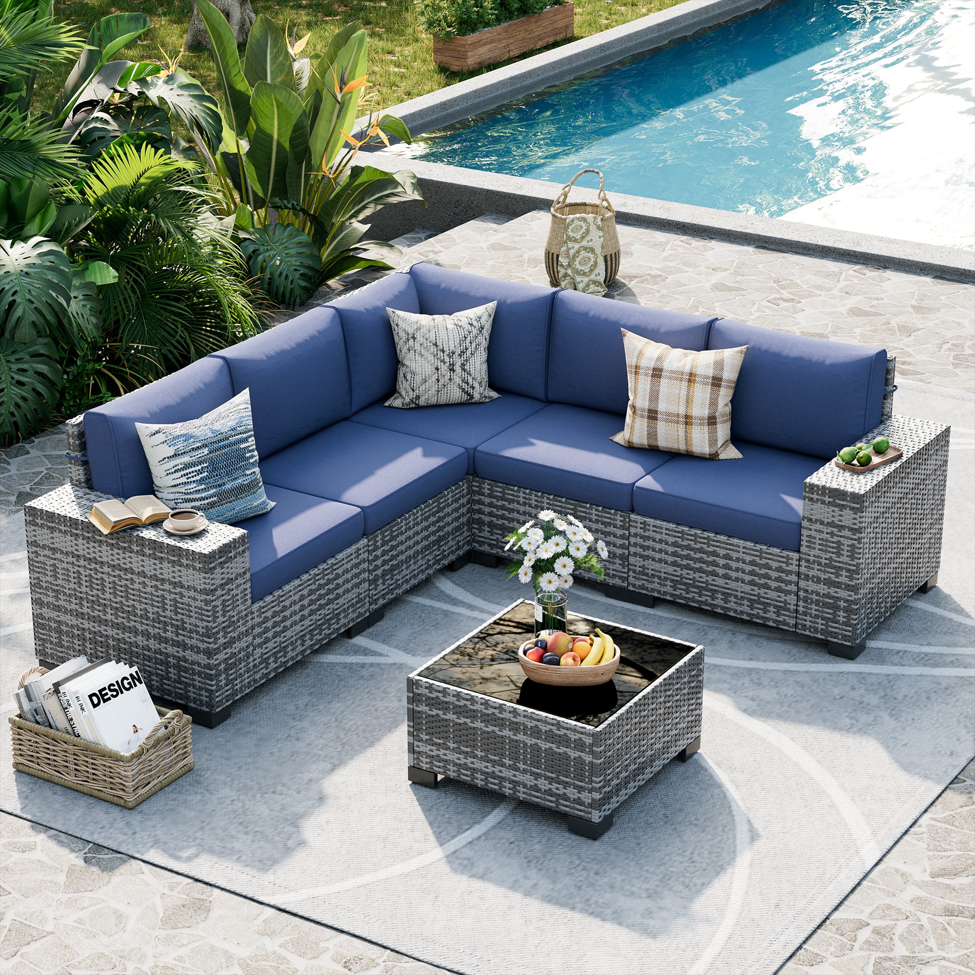 UDPATIO Patio Furniture Set, Outdoor Sectional Sofa Set