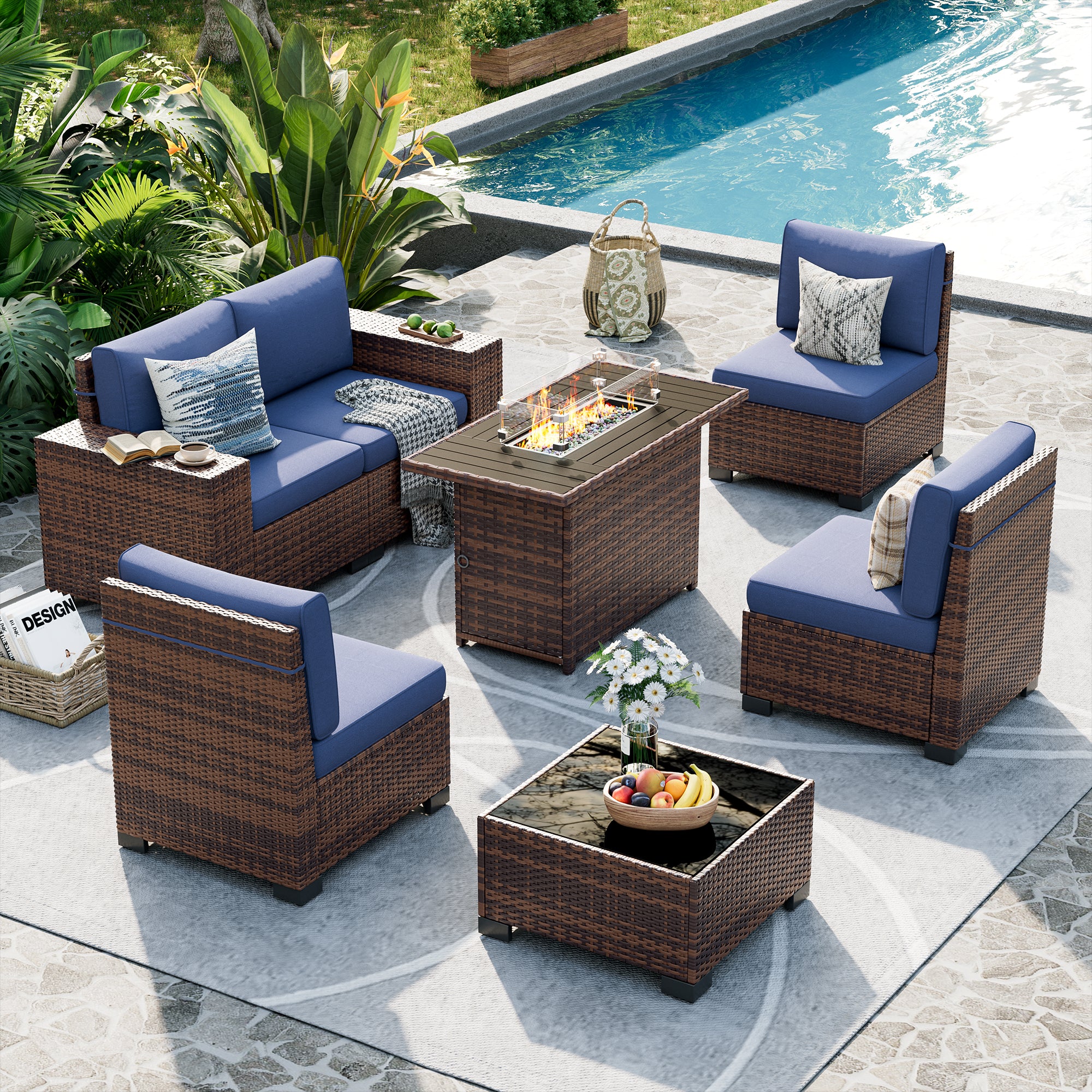 UDPATIO Patio Furniture Set, Outdoor Sectional Sofa Set