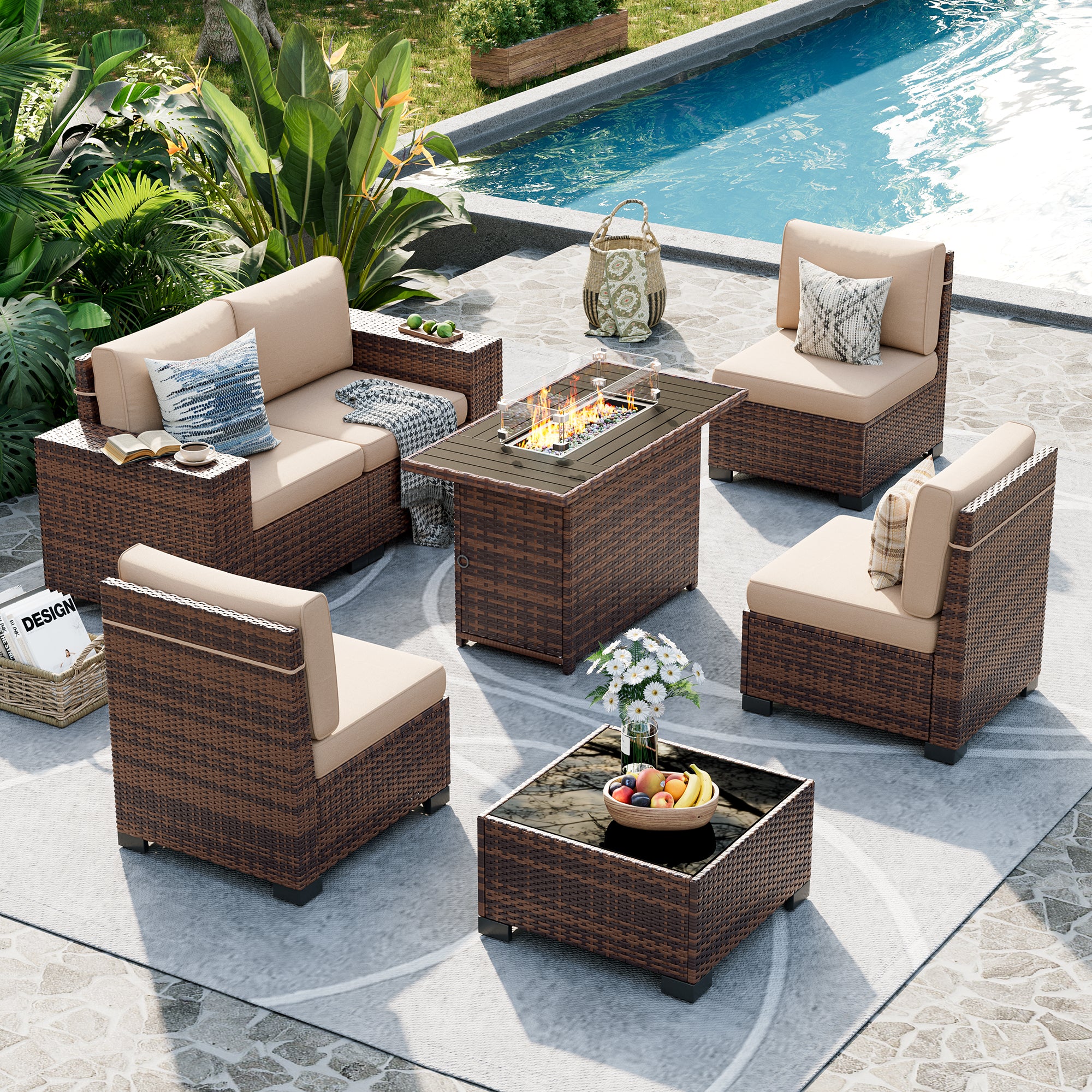 UDPATIO Patio Furniture Set, Outdoor Sectional Sofa Set