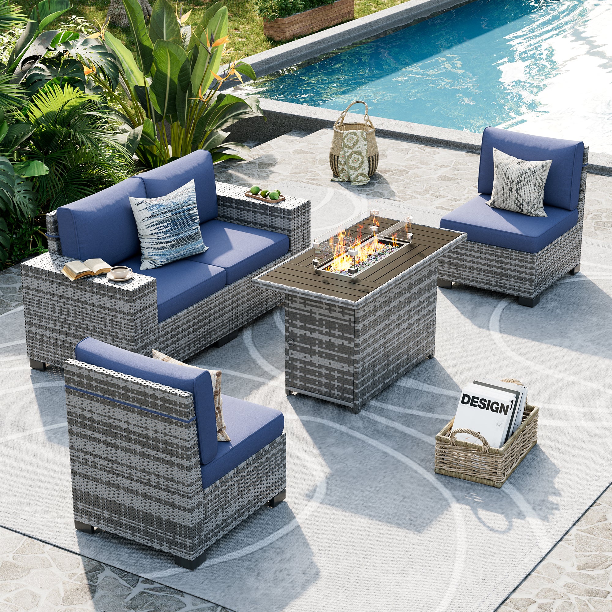 UDPATIO Patio Furniture Set, Outdoor Sectional Sofa Set