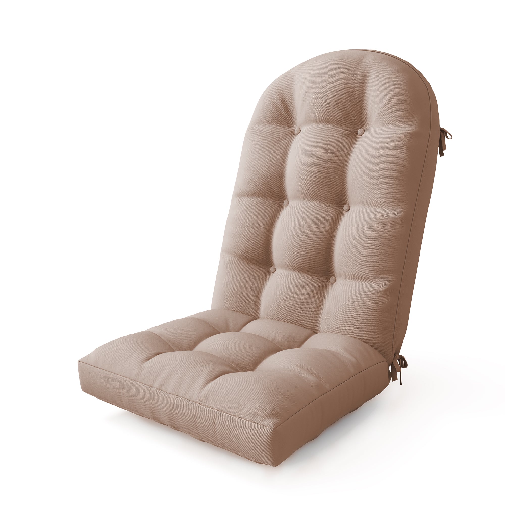 Adirondack Chair Cushion Set of 2 with Ties - Sunproof Waterproof Outdoor High Back Seat Pads for Rocking Chairs, Patio, Deck, Porch, Lawn (Upper & Lower Back Support)