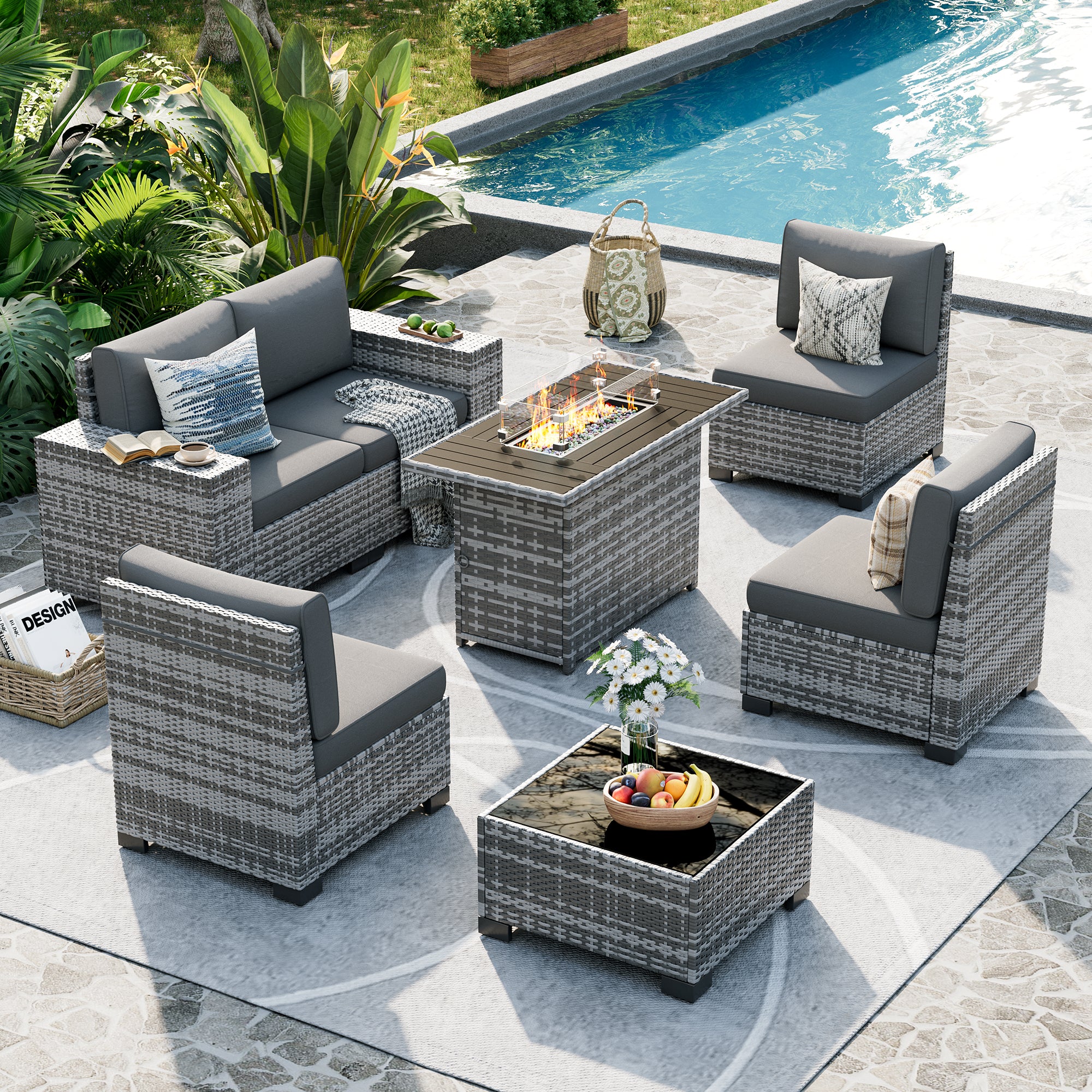 UDPATIO Patio Furniture Set, Outdoor Sectional Sofa Set