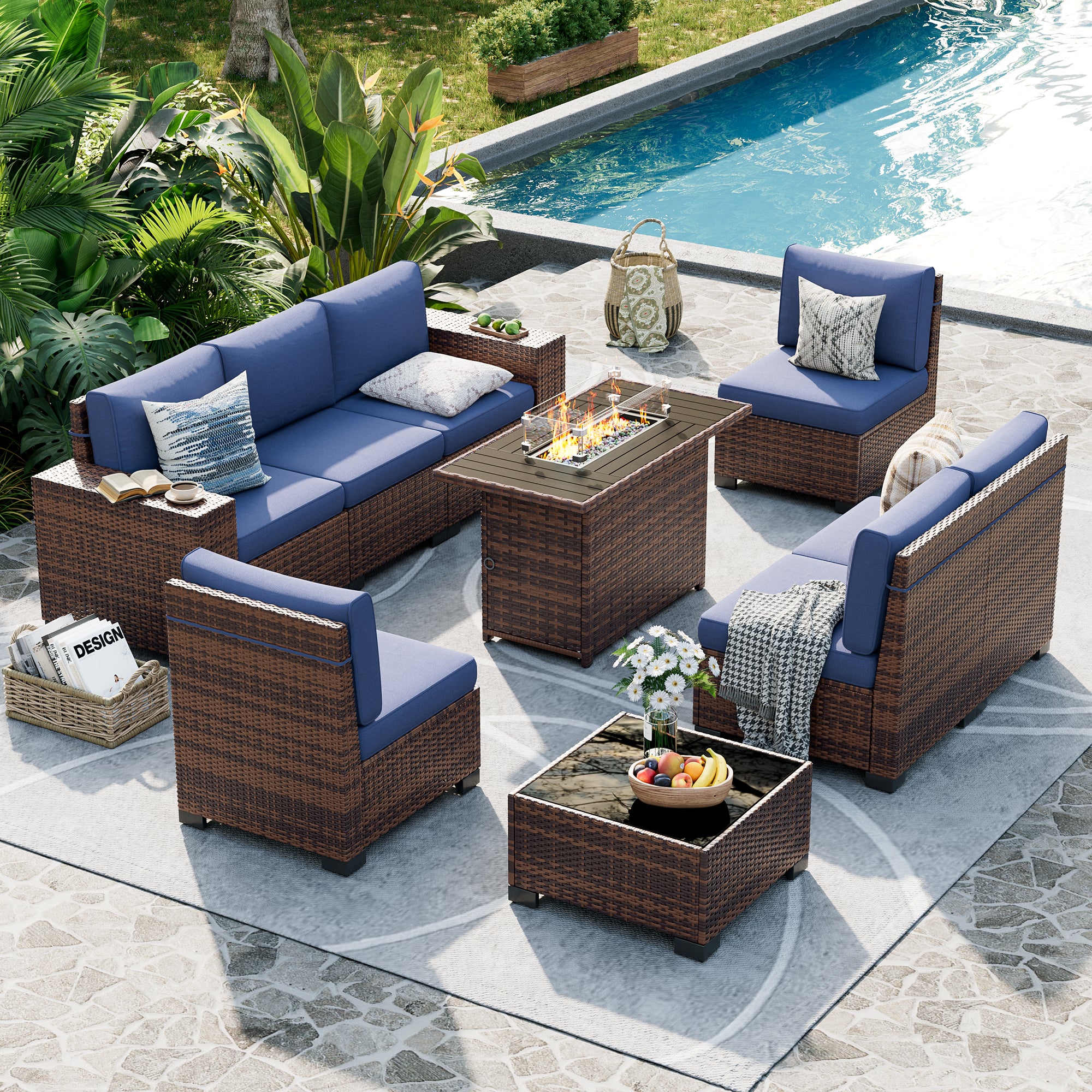 UDPATIO Patio Furniture Set, Outdoor Sectional Sofa Set