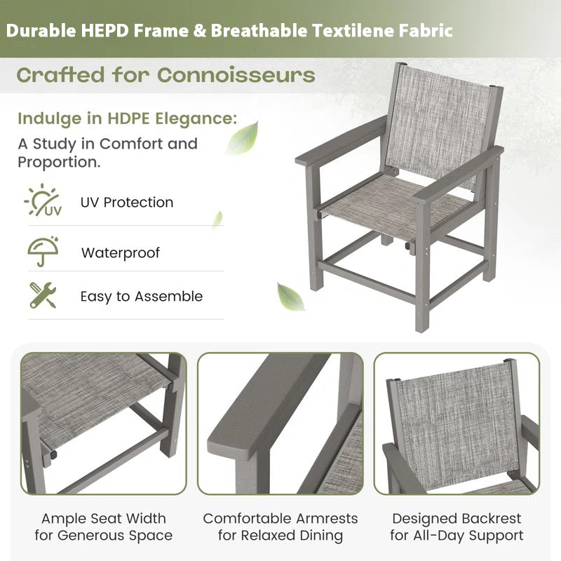 UDPATIO HDPE Patio Dining Chairs Set of 4 - Heavy Duty Outdoor Deck Chairs for Poolside, Garden, Backyard - All-Weather Resistant Seating Sets