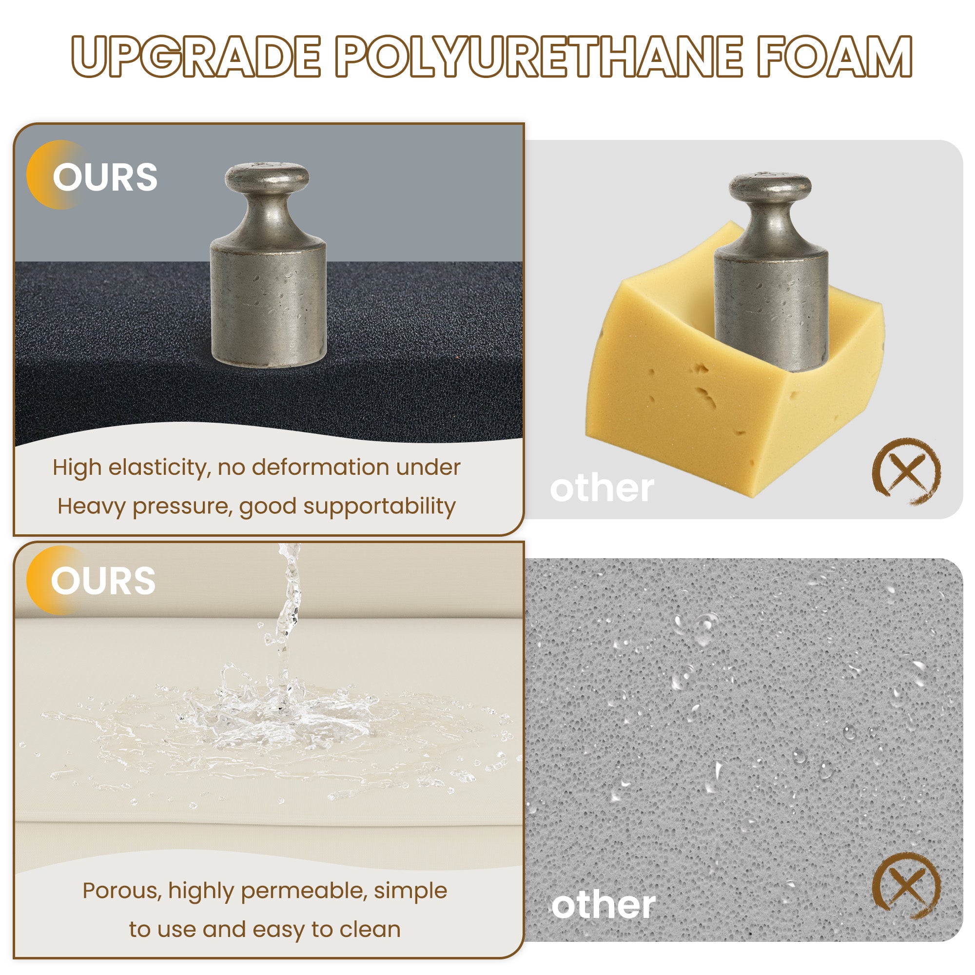 UDPATIO Rocking Chair Outdoor Set 2 with Coffee Table, 3 Piece Metal Rocking Bistro Set with 6.5" Water-Resistant Cushions, Oversized, 350lbs Heavy-Duty, for Porch, Patio, Balcony