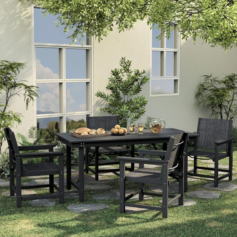 UDPATIO 6-Pack HDPE Patio Dining Chairs with Teslin Fabric - Heavy Duty Outdoor Chairs for Poolside, Deck, Garden, Backyard - All-Weather Resistant Seating Set