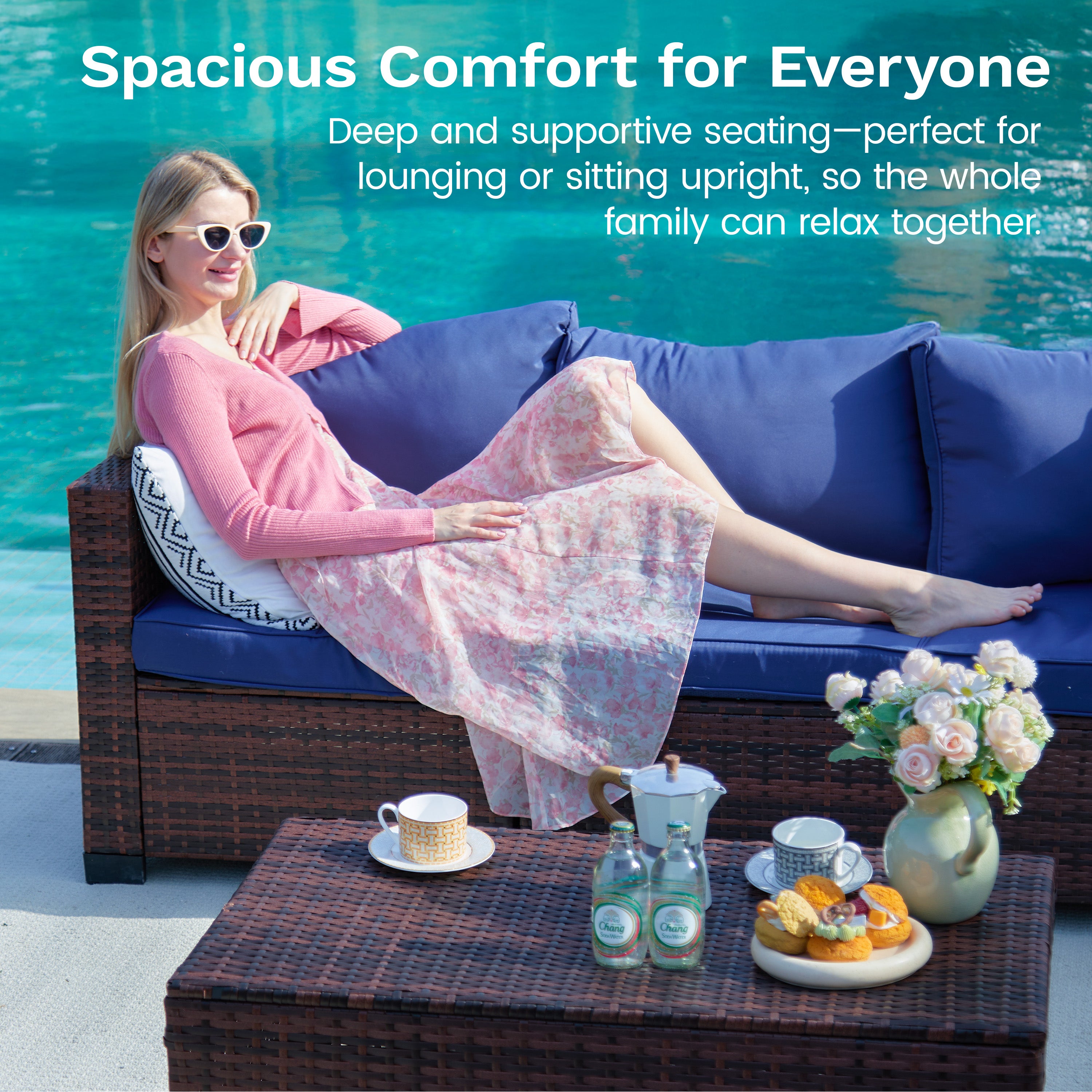 B0CJ6QDVTH Patio Furniture Sets with Ottoman & Storage Table