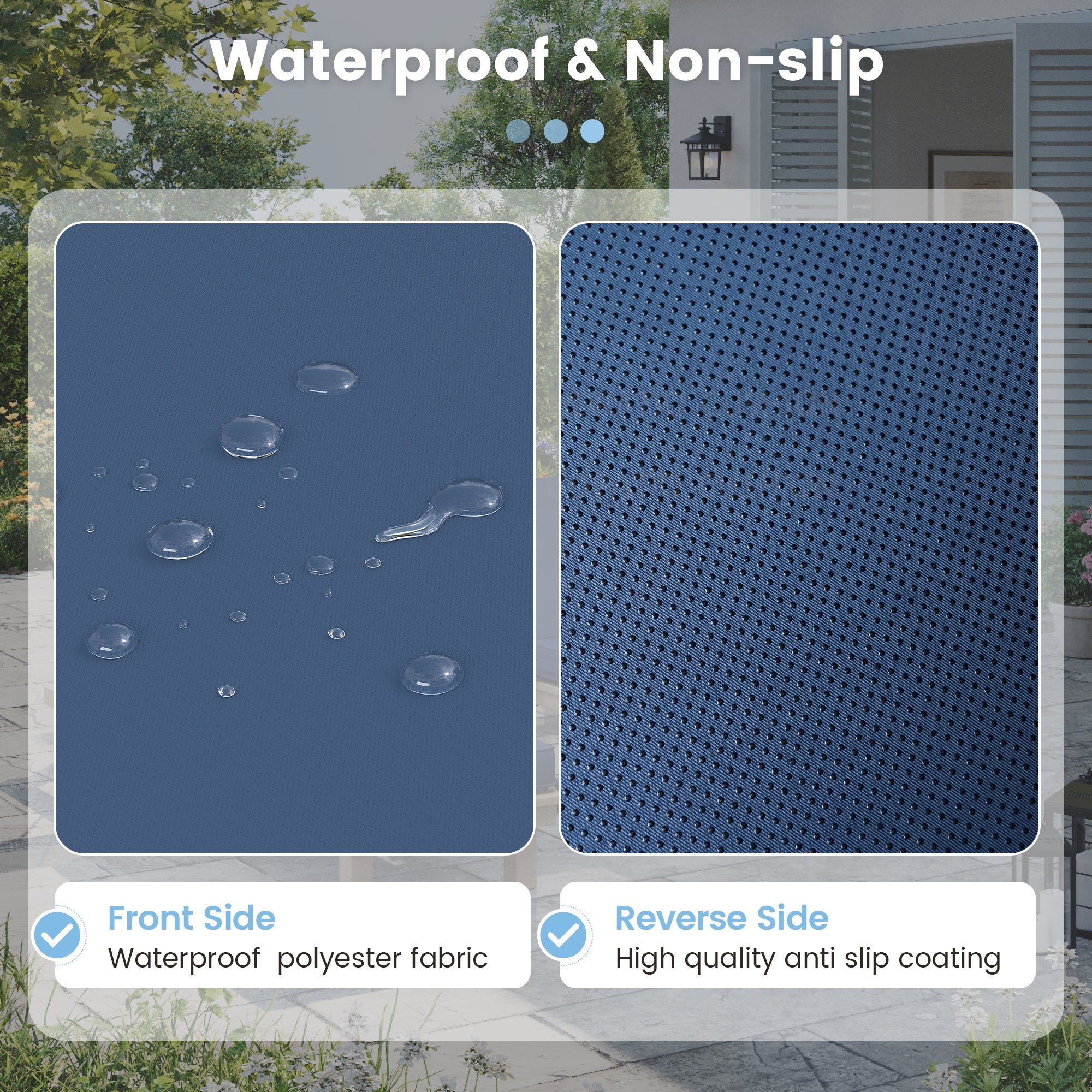 UDPATIO 2PCS Chaise Lounge Cushions, Oversized Thick 4-Inch Foam Pad, Fade-Proof Cover Chair Replacement for Patio, Poolside, Lawn, Deck & Outdoor Furniture - Removable Accessories (72"x21"x4")