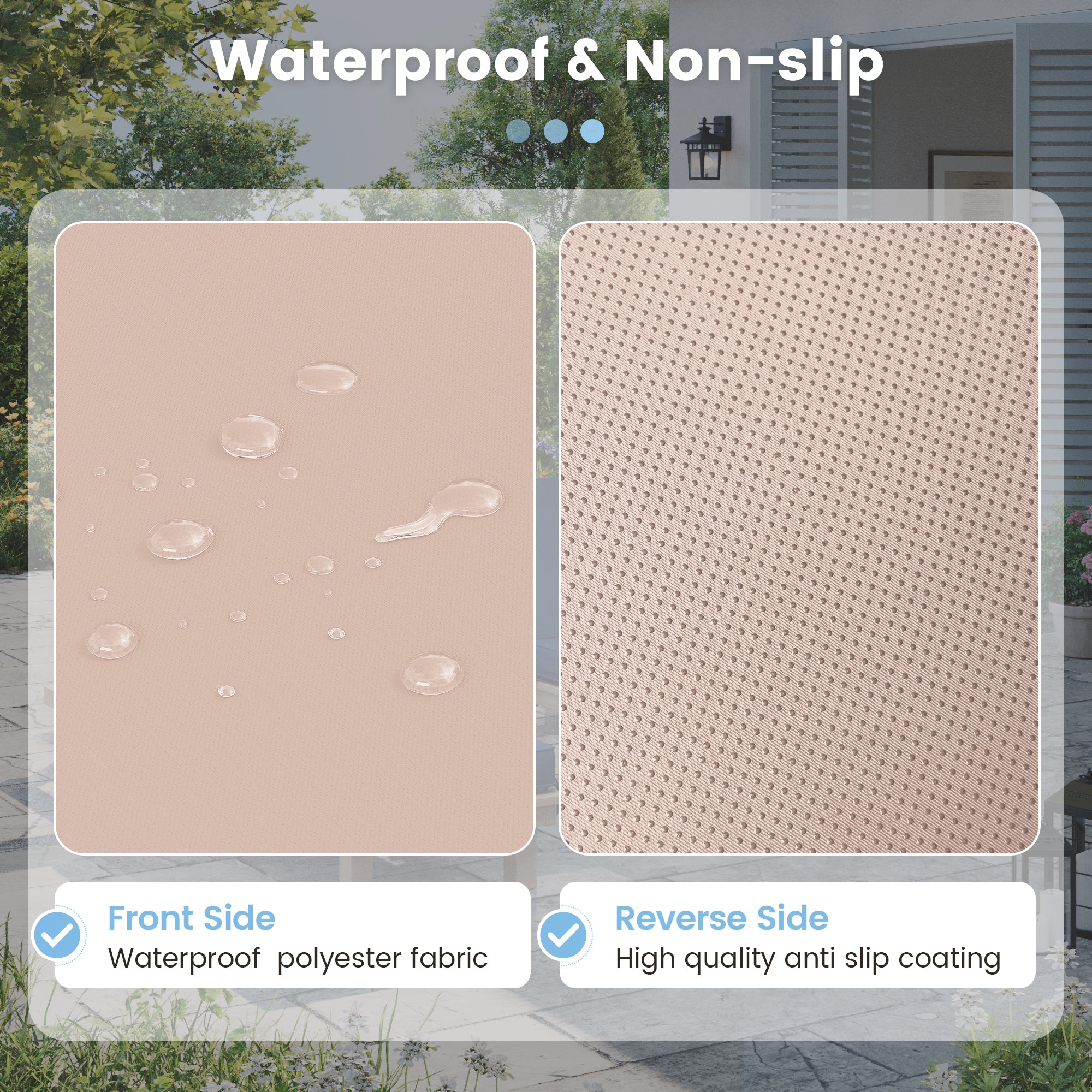 UDPATIO Chaise Lounge Cushions, Oversized Thick 4-Inch Foam Pad, Fade-Proof Cover Chair Replacement for Patio, Poolside, Lawn, Deck & Outdoor Furniture - Removable Accessories (72"x21"x4")