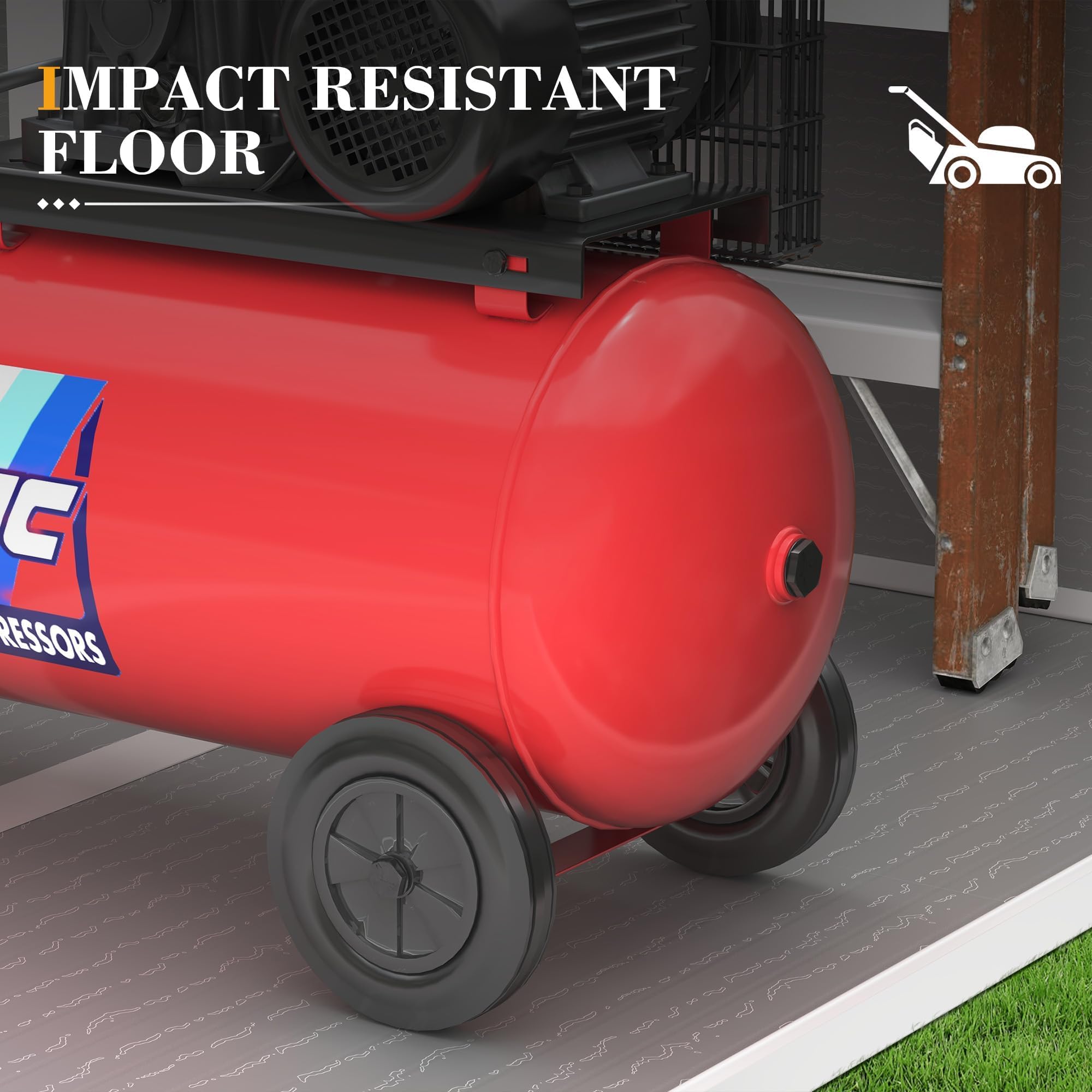 UDPATIO Storage Shed 8 x 10 FT, Resin Outdoor Garden Sheds with Floor Plastic Patio Outdoor Storage with Lockable Door for Tool, Bike, Garbage Gray White