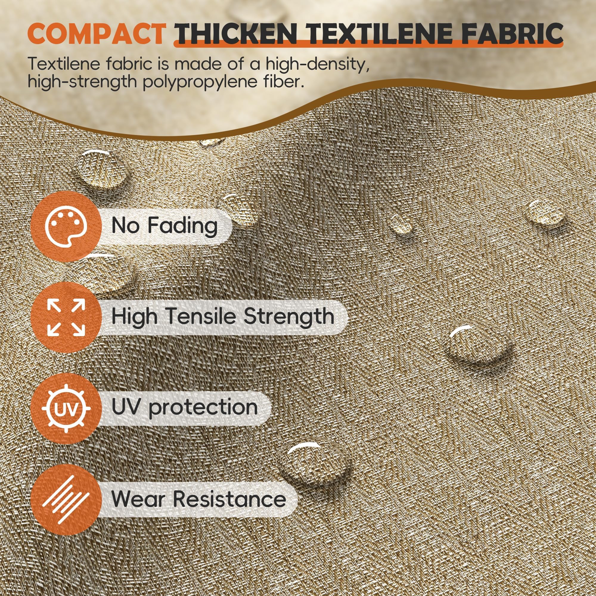 UDPATIO Patio Dining Chairs Set of 4, High Back Wide Seat Outdoor Furniture Chairs with All Weather Breathable Textilene, for Lawn Garden Backyard, Brown