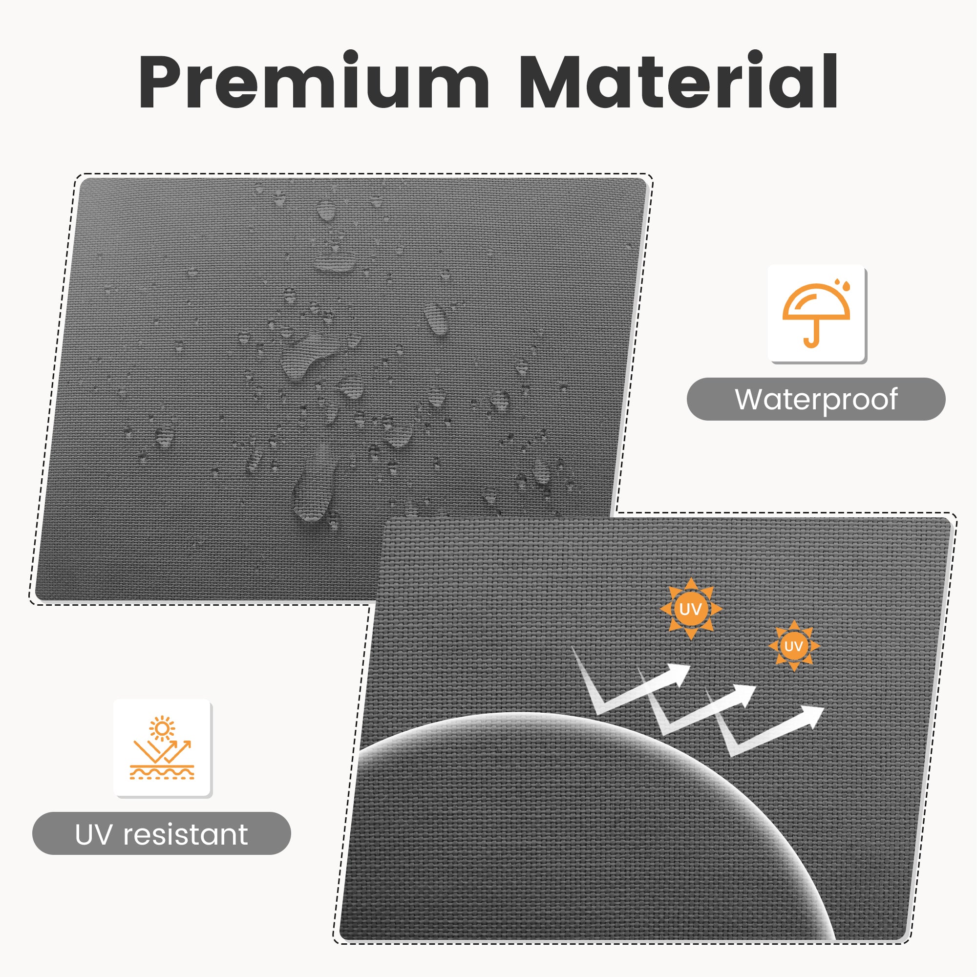 Adirondack Chair Cushion with Ties - Sunproof Waterproof Outdoor High Back Seat Pads for Rocking Chairs, Patio, Deck, Porch, Lawn (Upper & Lower Back Support)