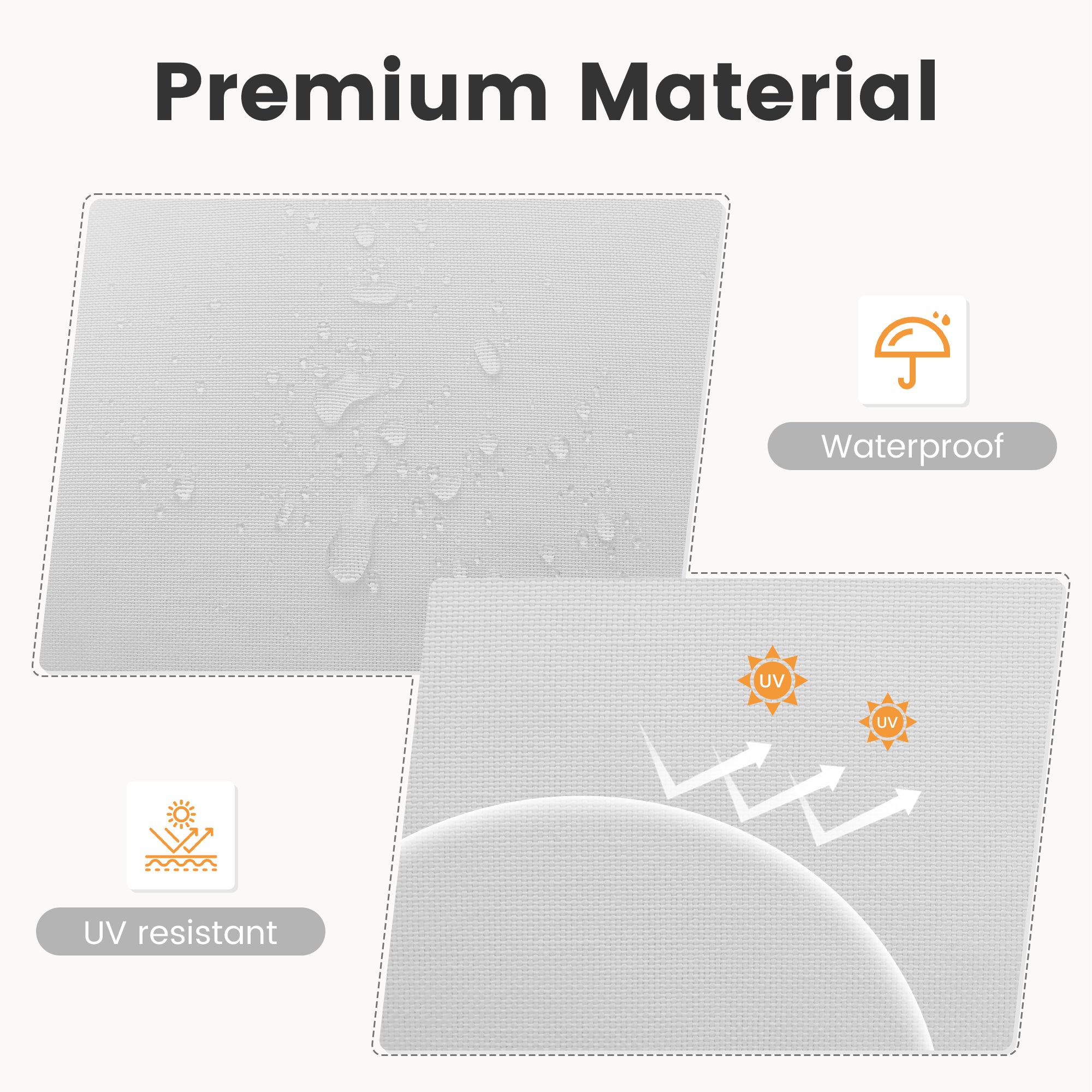 Adirondack Chair Cushion with Ties - Sunproof Waterproof Outdoor High Back Seat Pads for Rocking Chairs, Patio, Deck, Porch, Lawn (Upper & Lower Back Support)